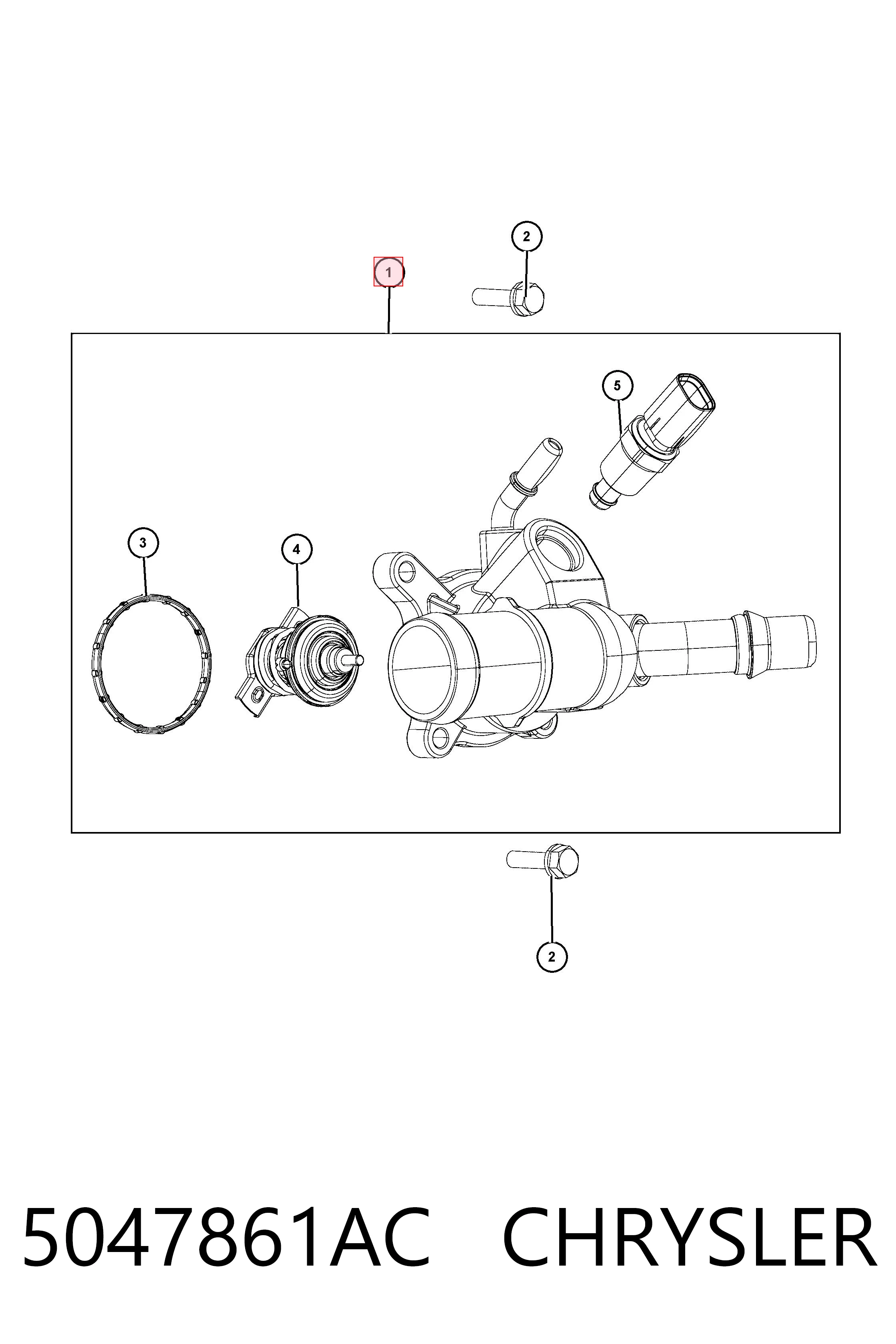 5047861AC Chrysler Корпус термостата в сборе