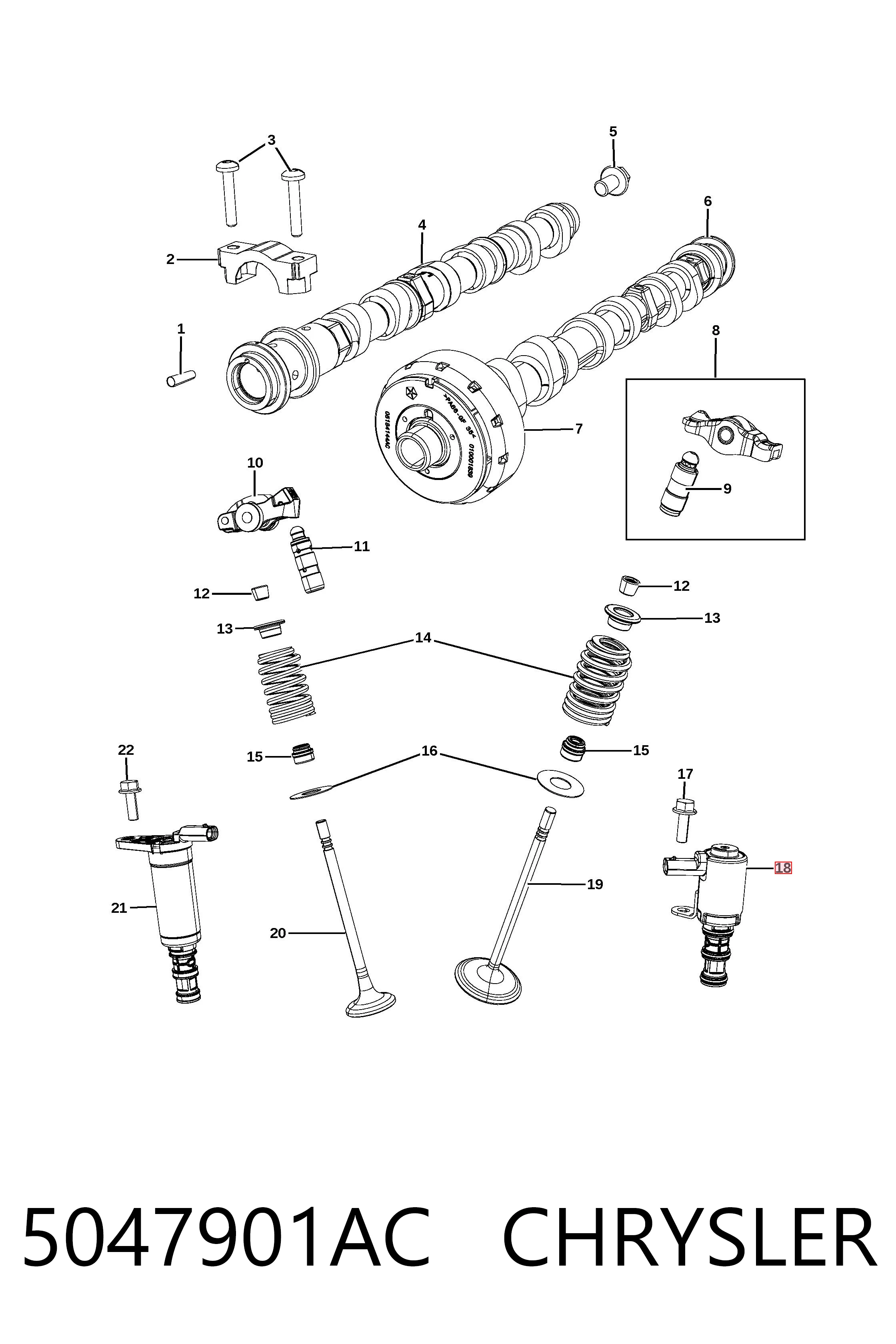 5047901AC Chrysler Клапан положения фаз распредвала