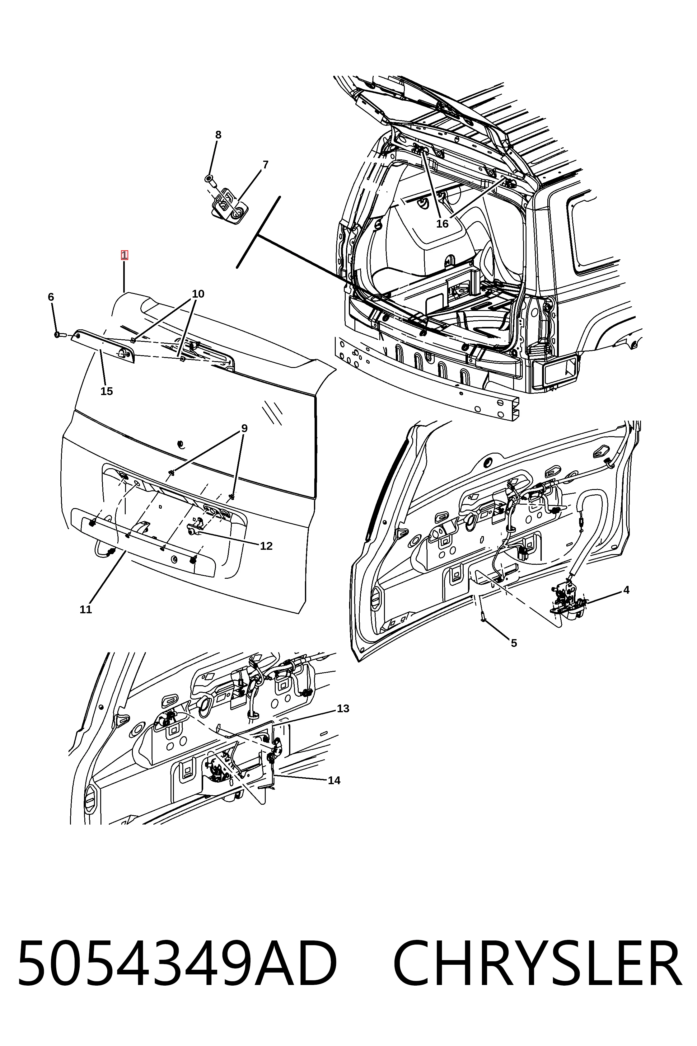 5054349AD Chrysler Задняя дверь