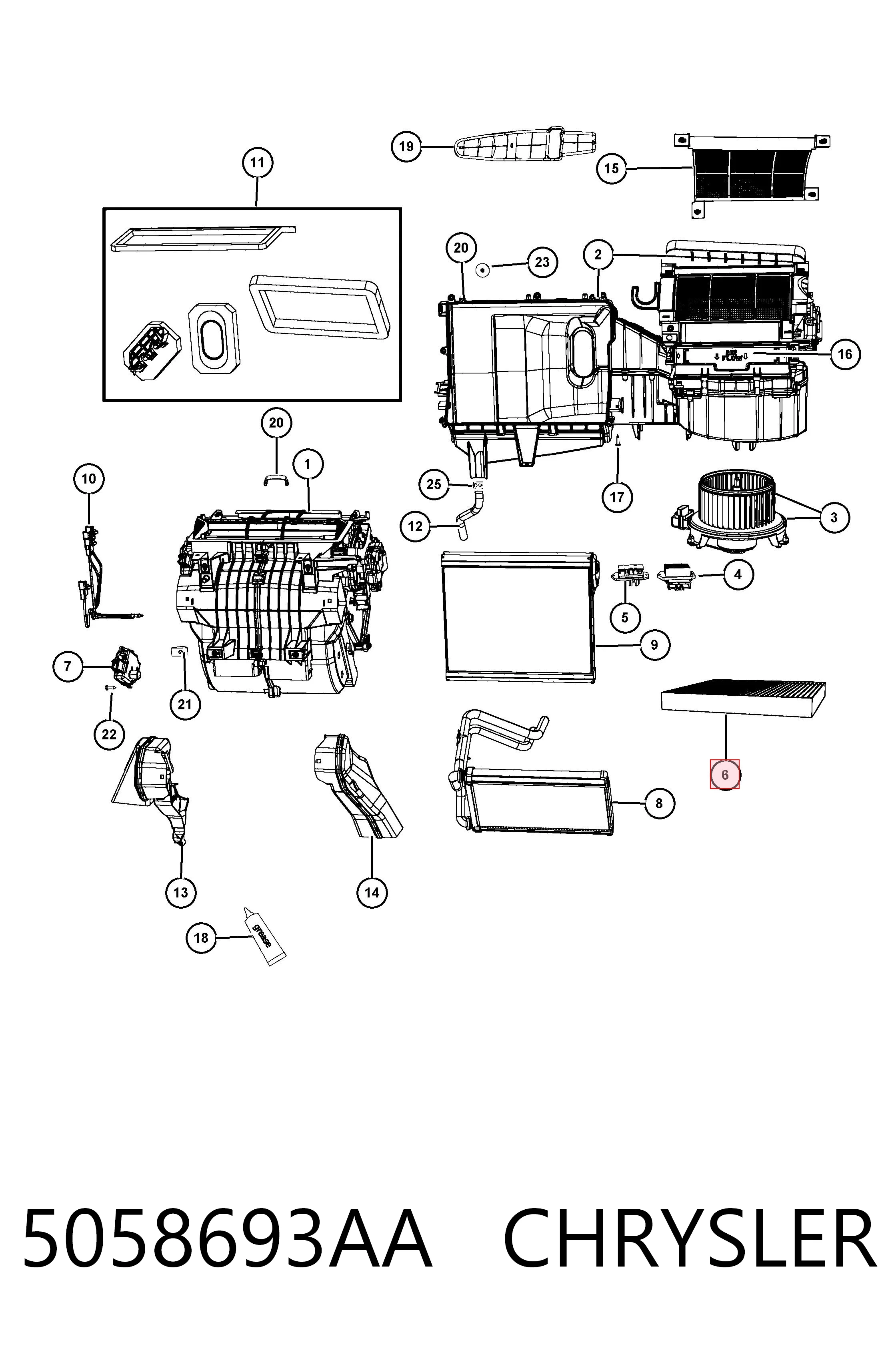 5058693AA Chrysler Внутрисалонный фильтр