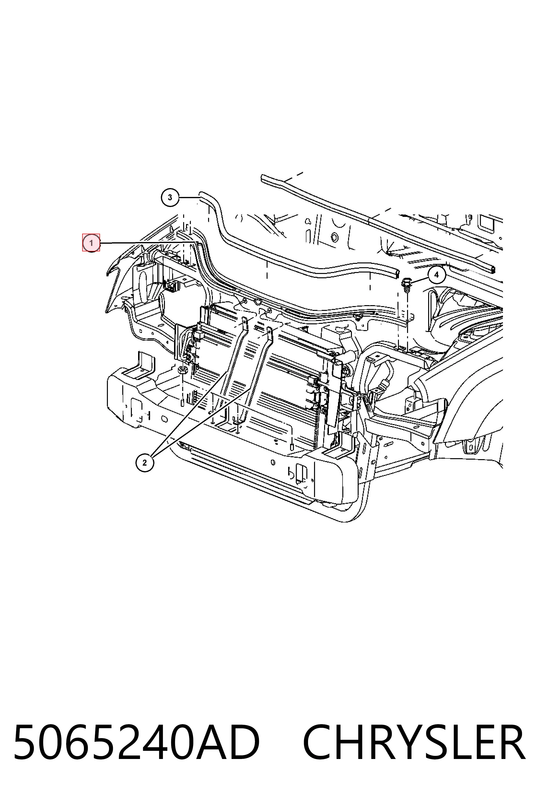 5065240AD Chrysler Рамка радиатора нижняя