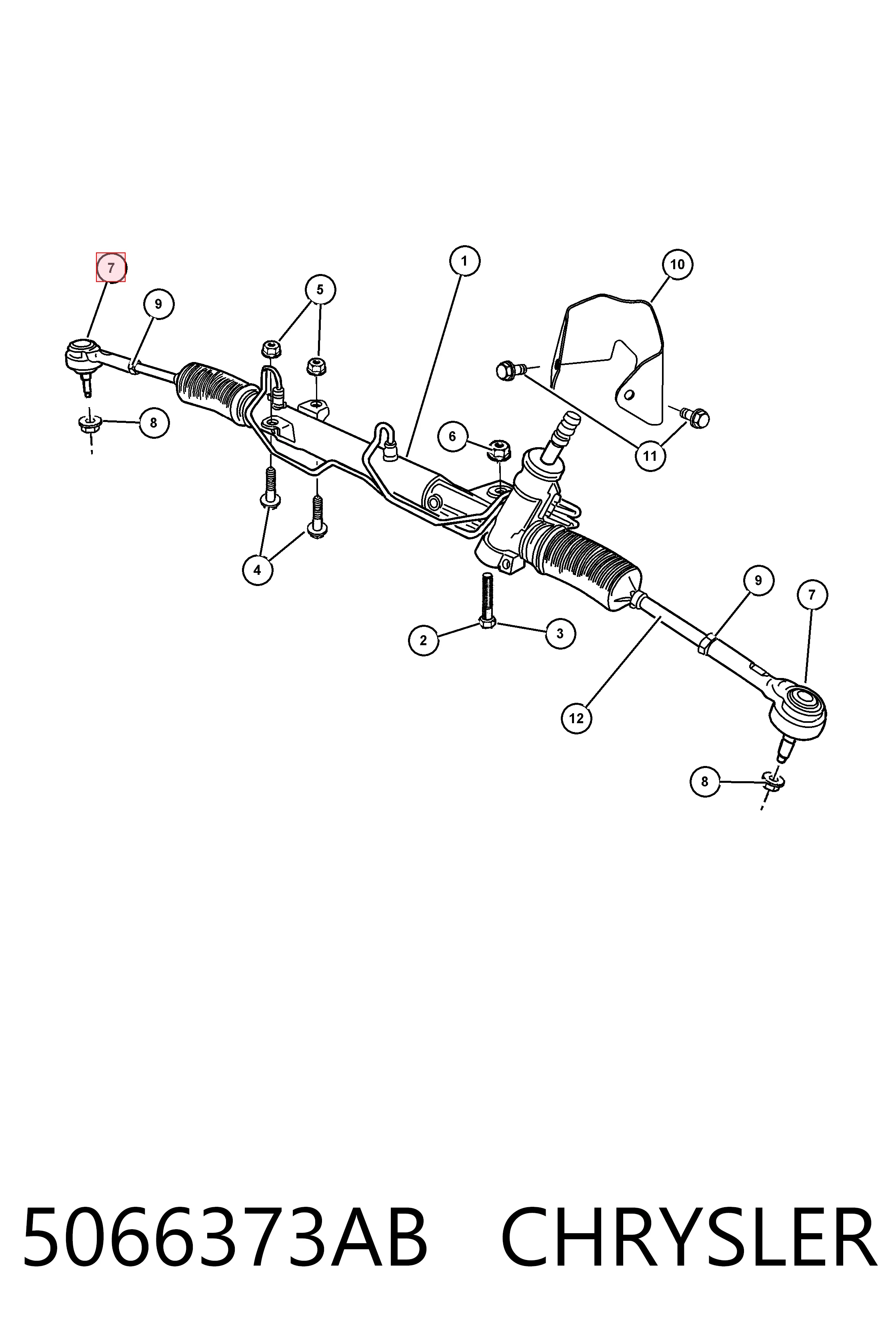 5066373AB Chrysler Наружный наконечник рулевой тяги
