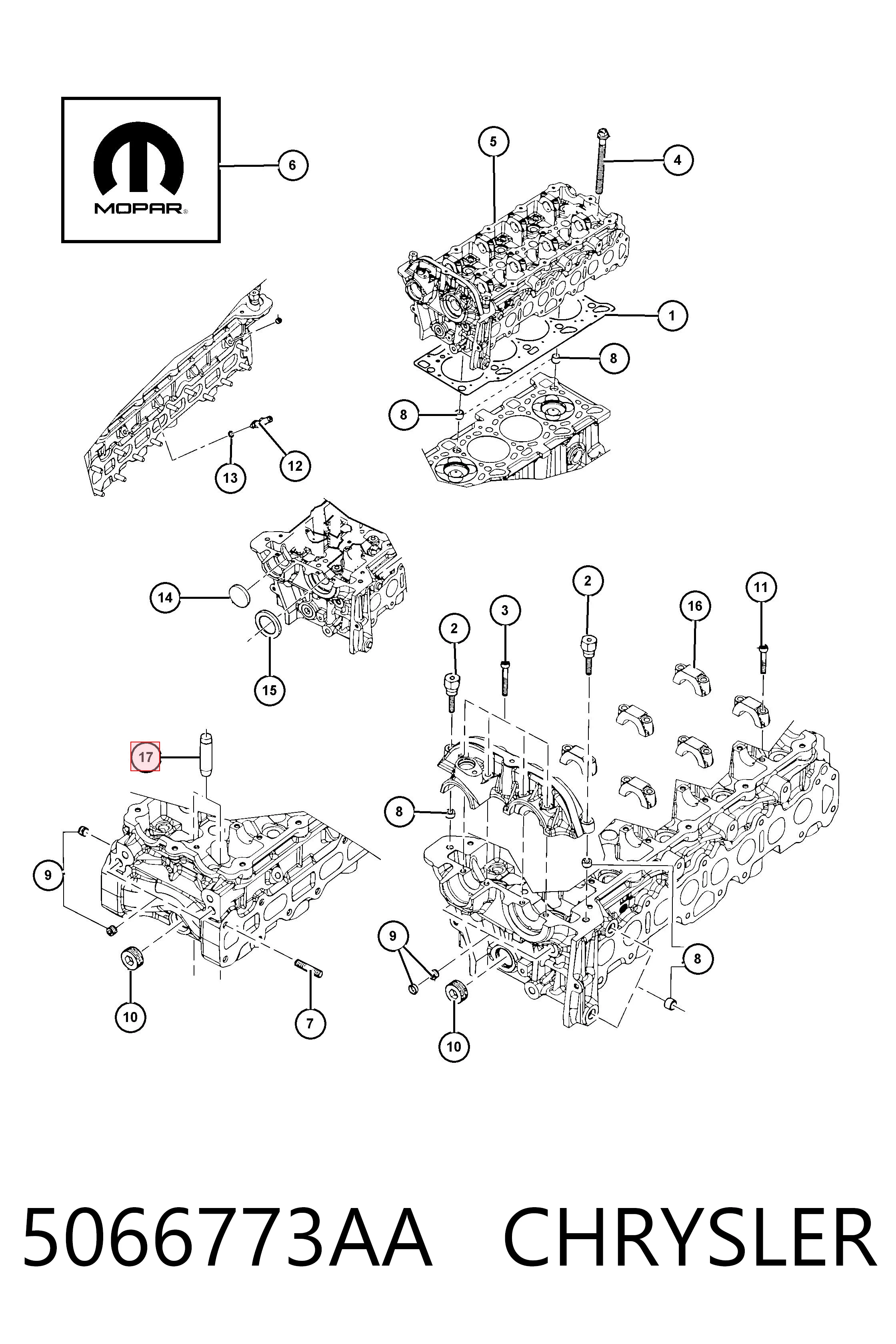 5066773AA Chrysler Направляющая втулка клапана