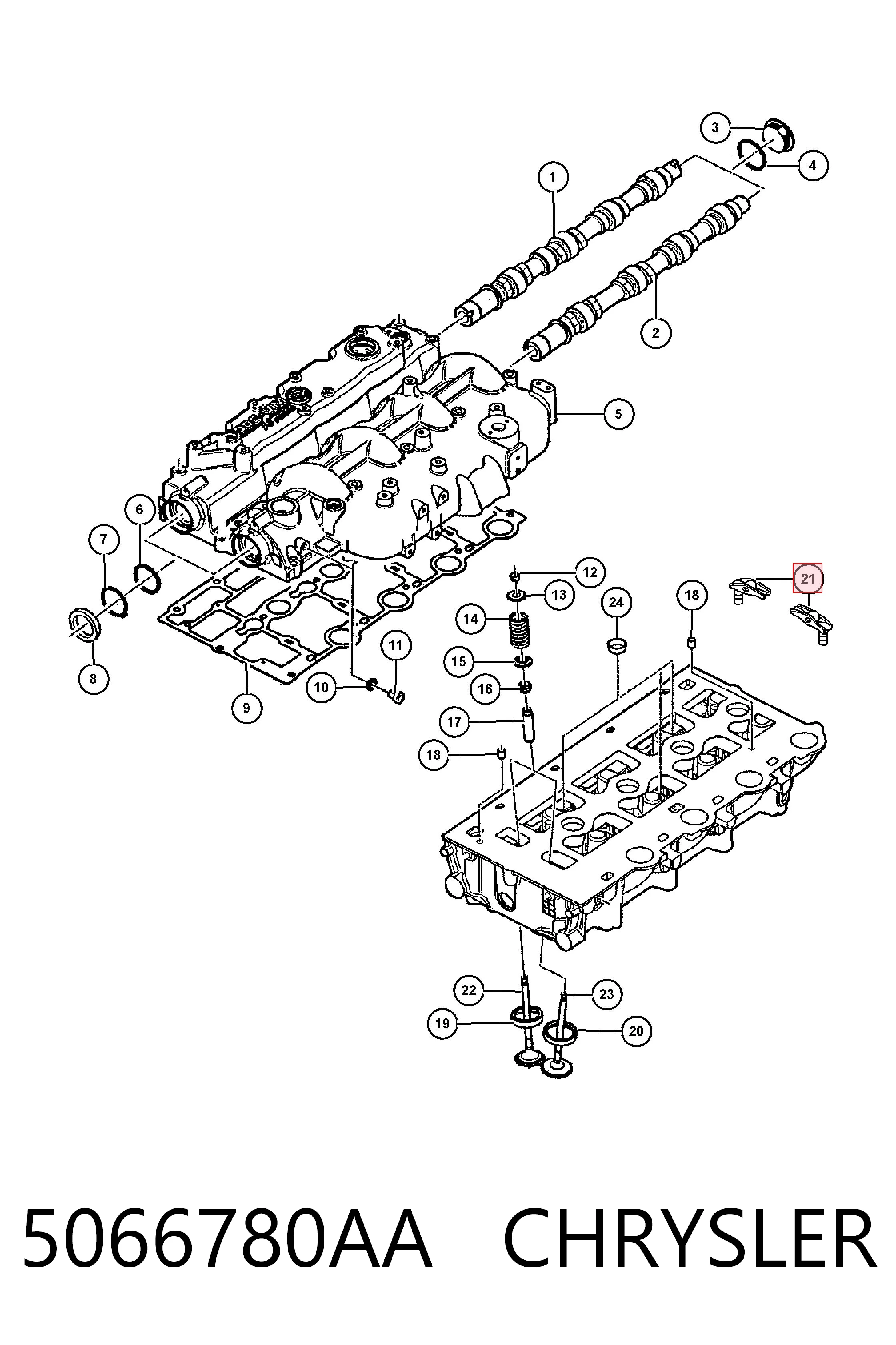 K05066780AB Fiat/Alfa/Lancia  Коромысло клапана