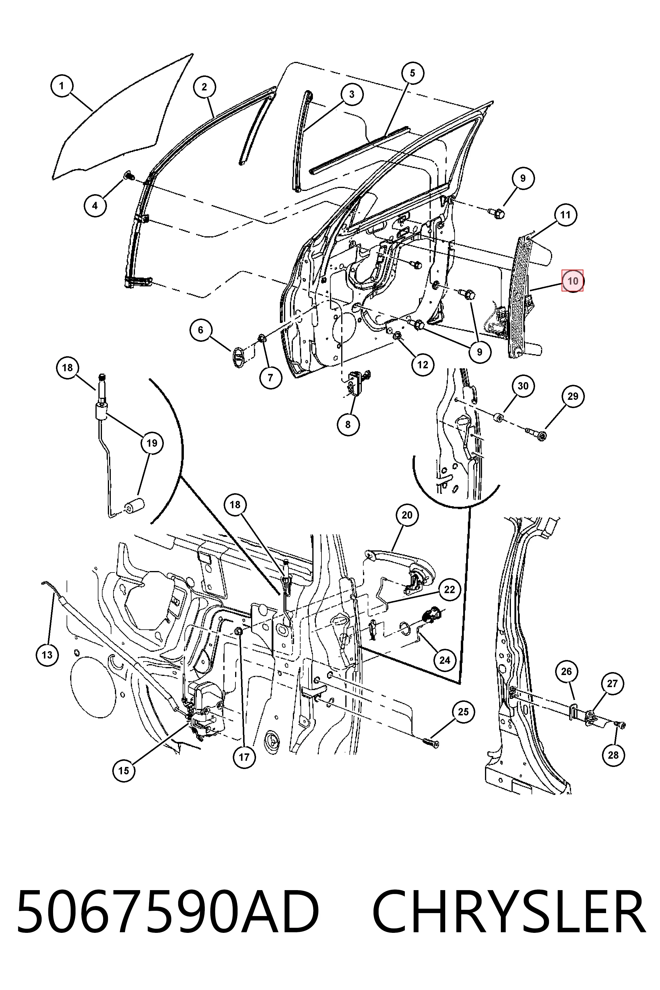 5067590AD Chrysler Механизм подъема стекол