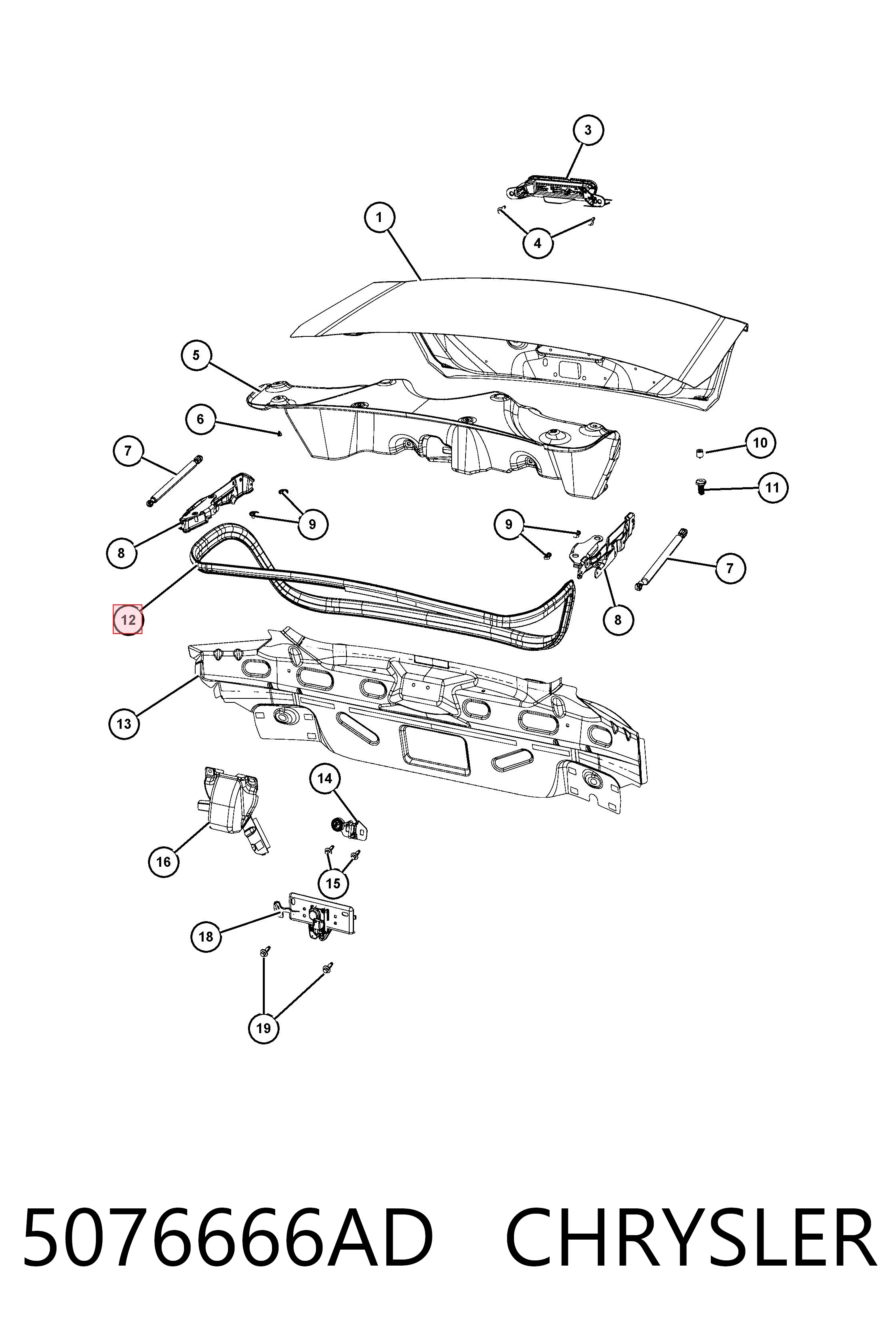 5076666AD Chrysler Прокладка двери багажника