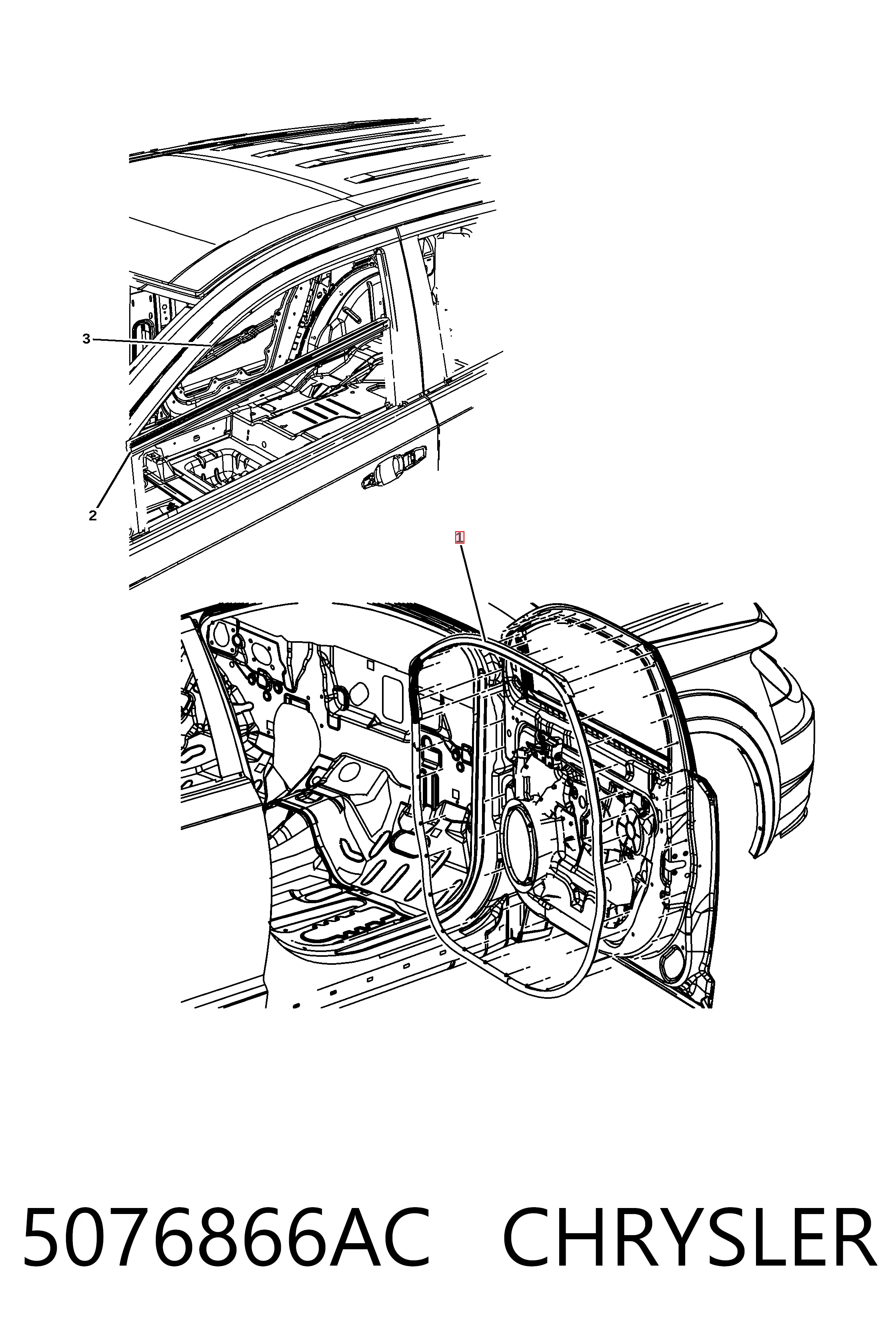 Купить K05076866AD Fiat/Alfa/Lancia Уплотнитель двери передней правой (на двери)