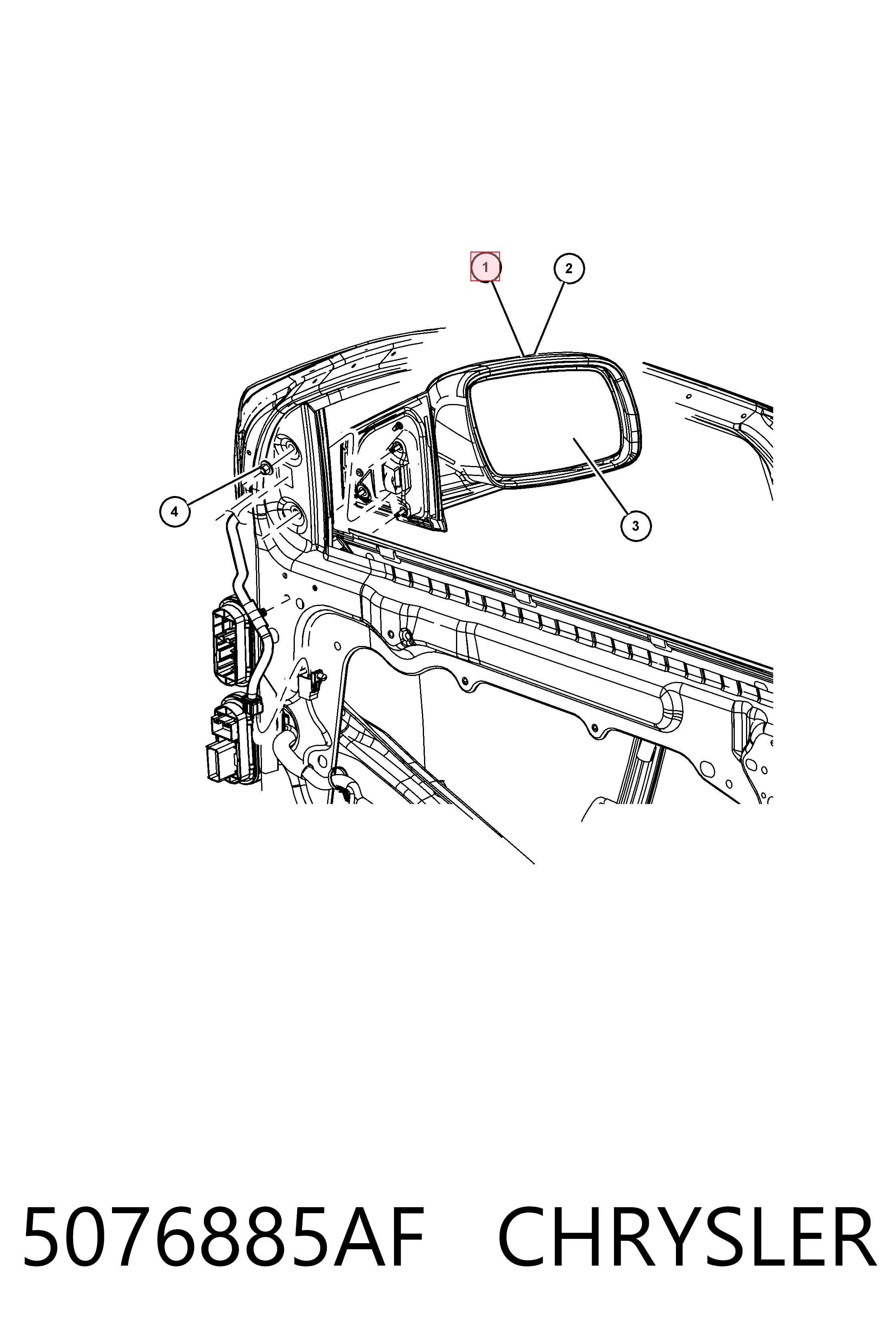 Зеркало заднего вида, левое Dodge Journey внедорожник (2008 - 2020) цена, от 25.34 USD