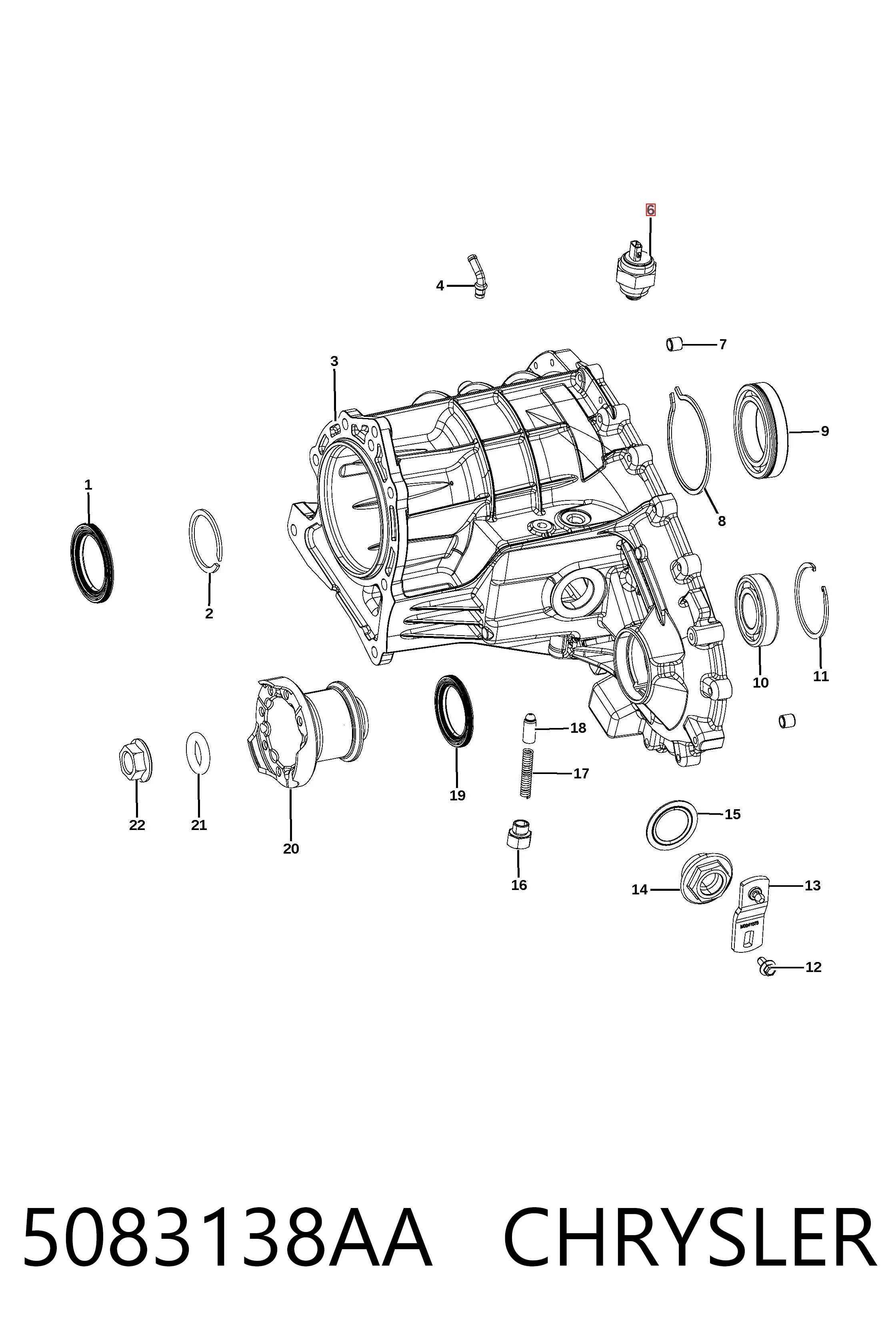 5083138AA Chrysler Датчик раздаточной коробки включения полного привода