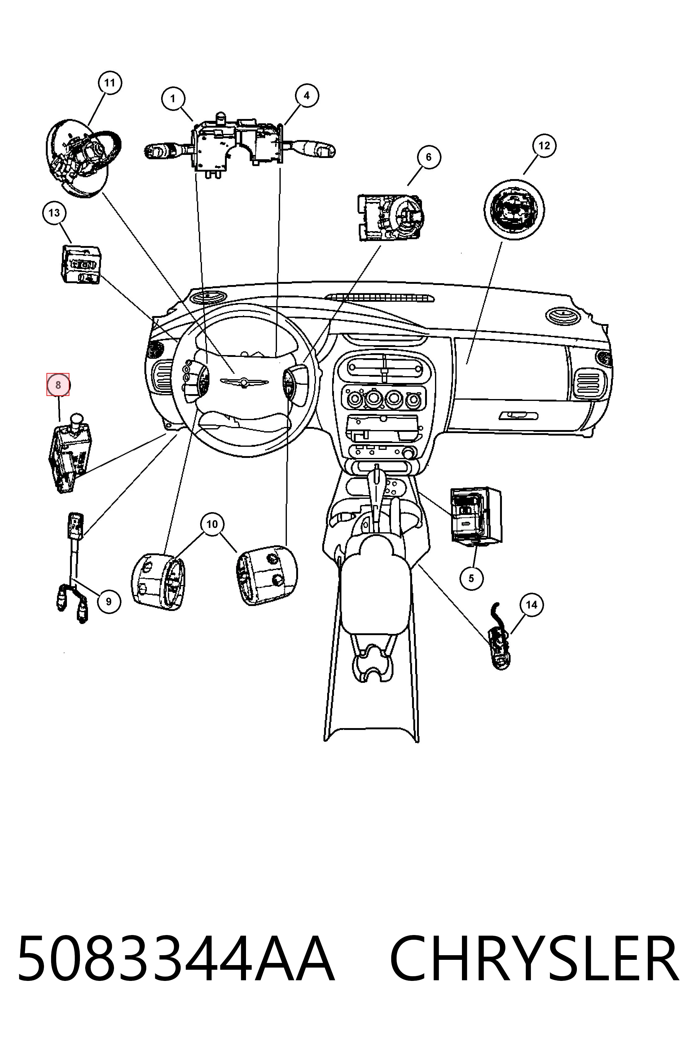 Датчик стоп сигнала K05016294AD Fiat/Alfa/Lancia