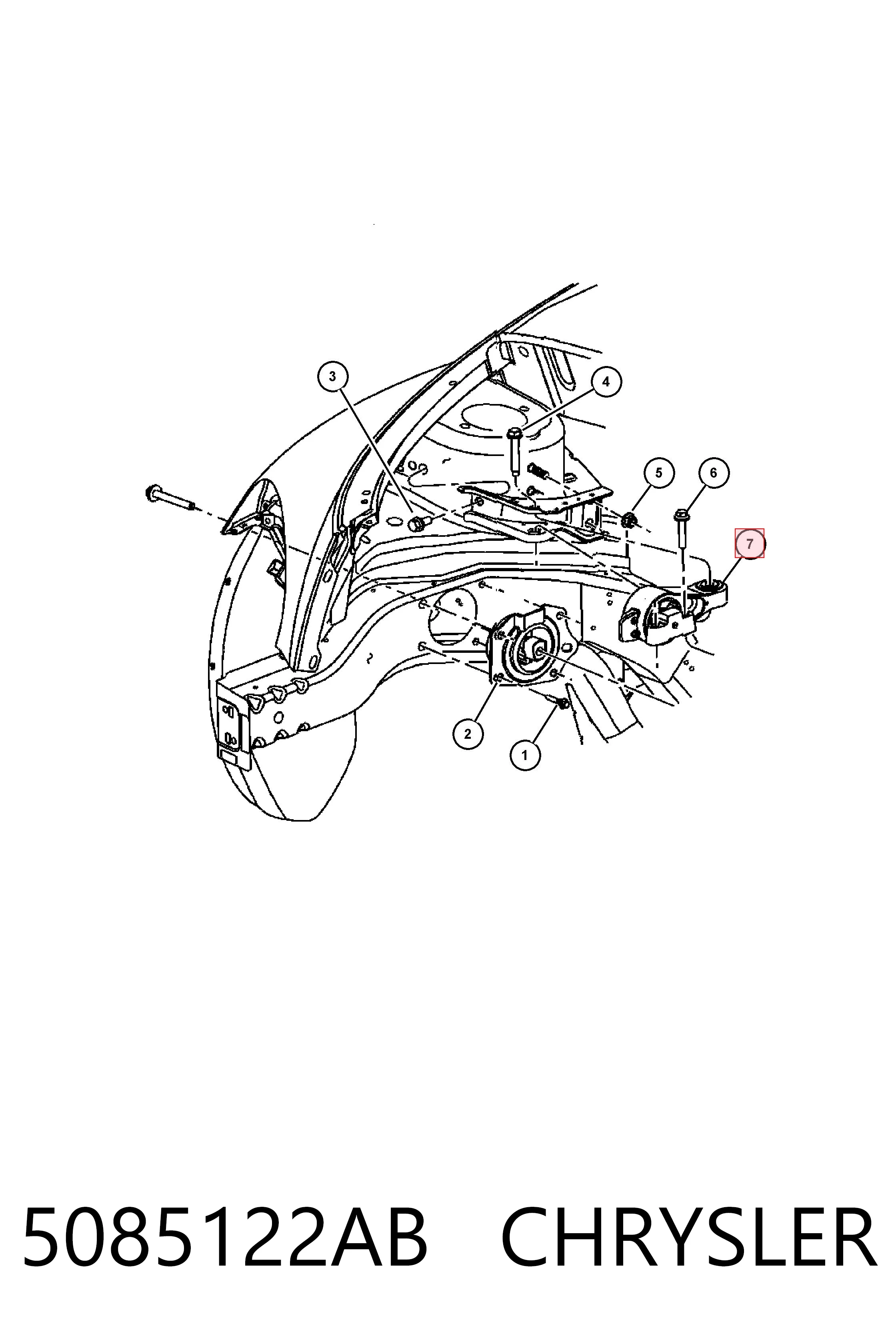 Левая подушка двигателя K05085122AB Fiat/Alfa/Lancia