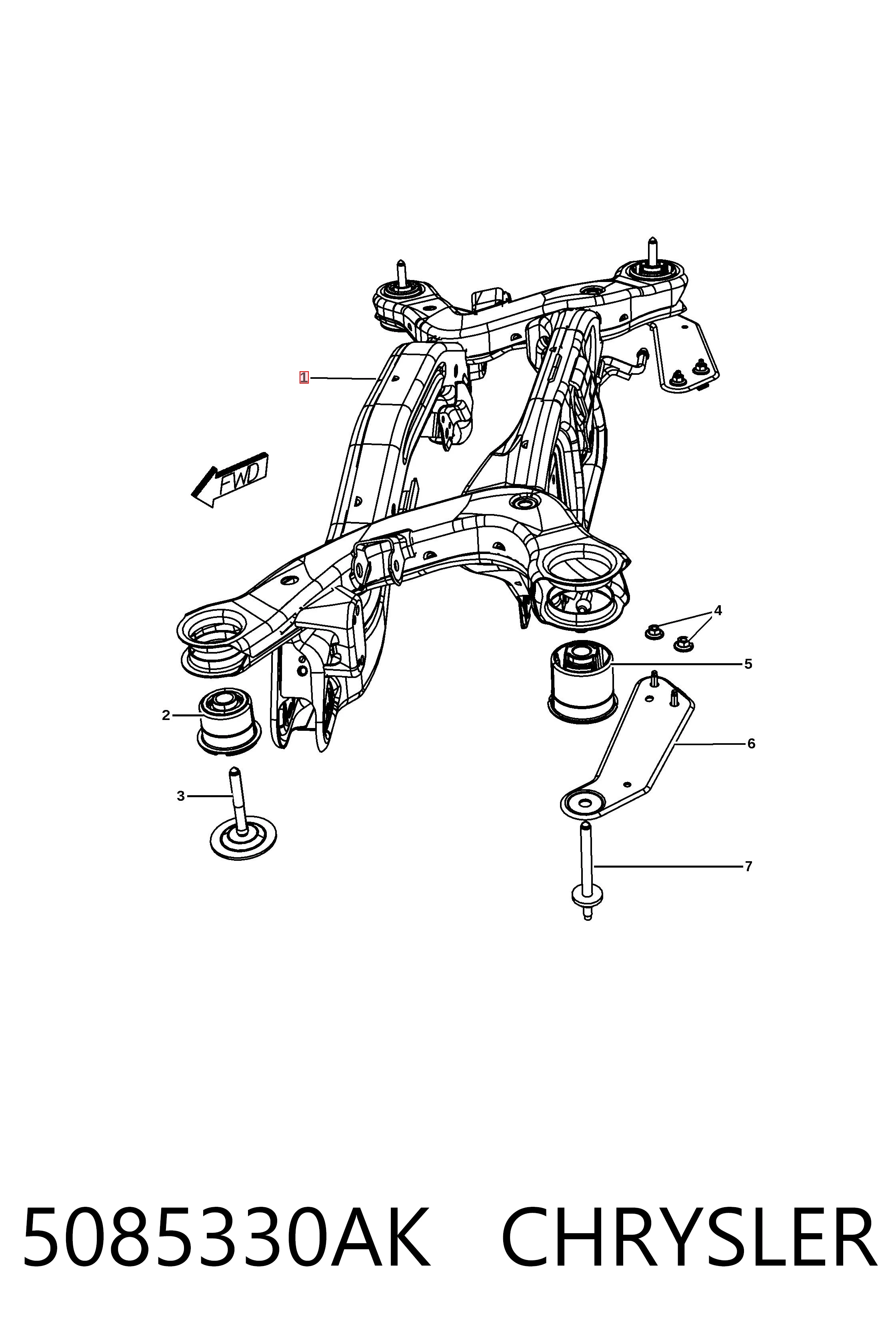 K05151022AI Fiat/Alfa/Lancia Подрамник задней подвески