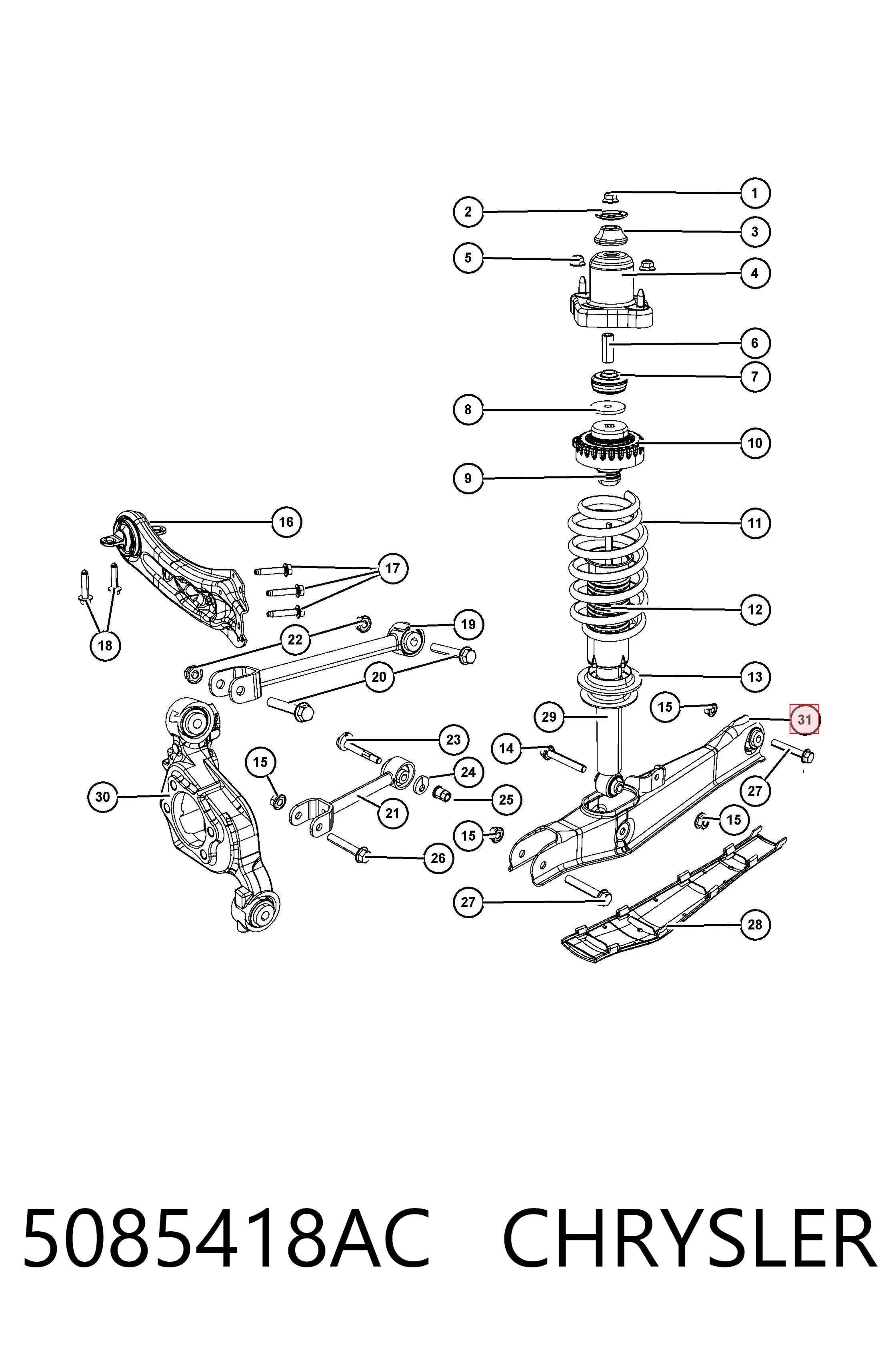 5085418AC Chrysler Диагональный рычаг