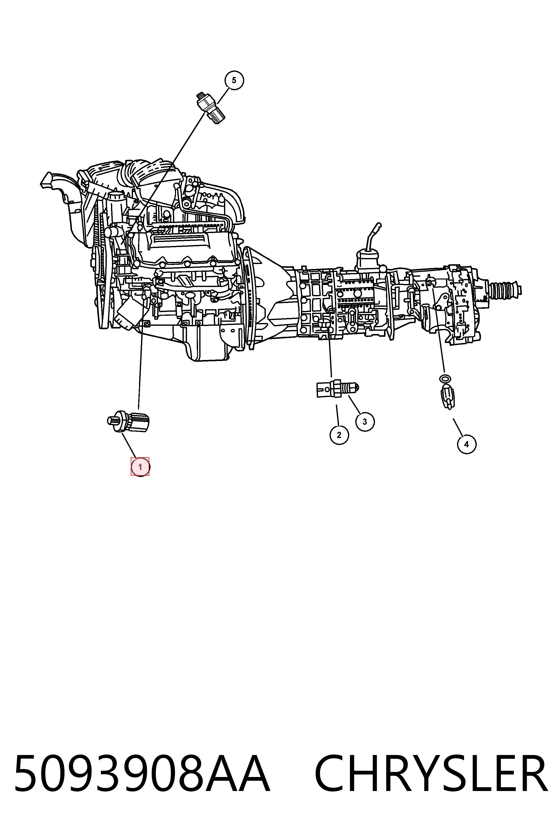 5093908AA Chrysler Датчик указателя давления масла