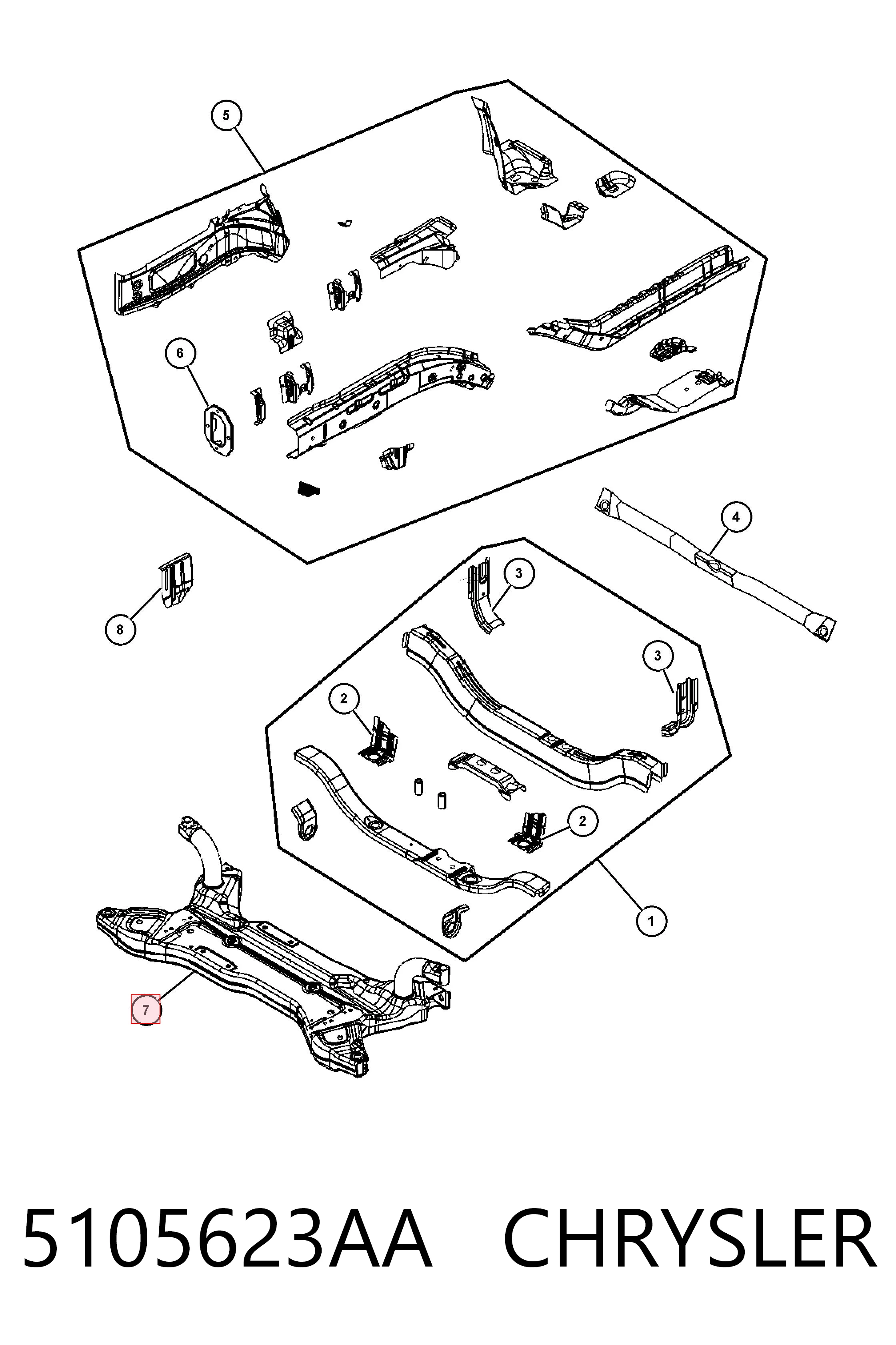 K05105623AD Fiat/Alfa/Lancia Подрамник передней подвески