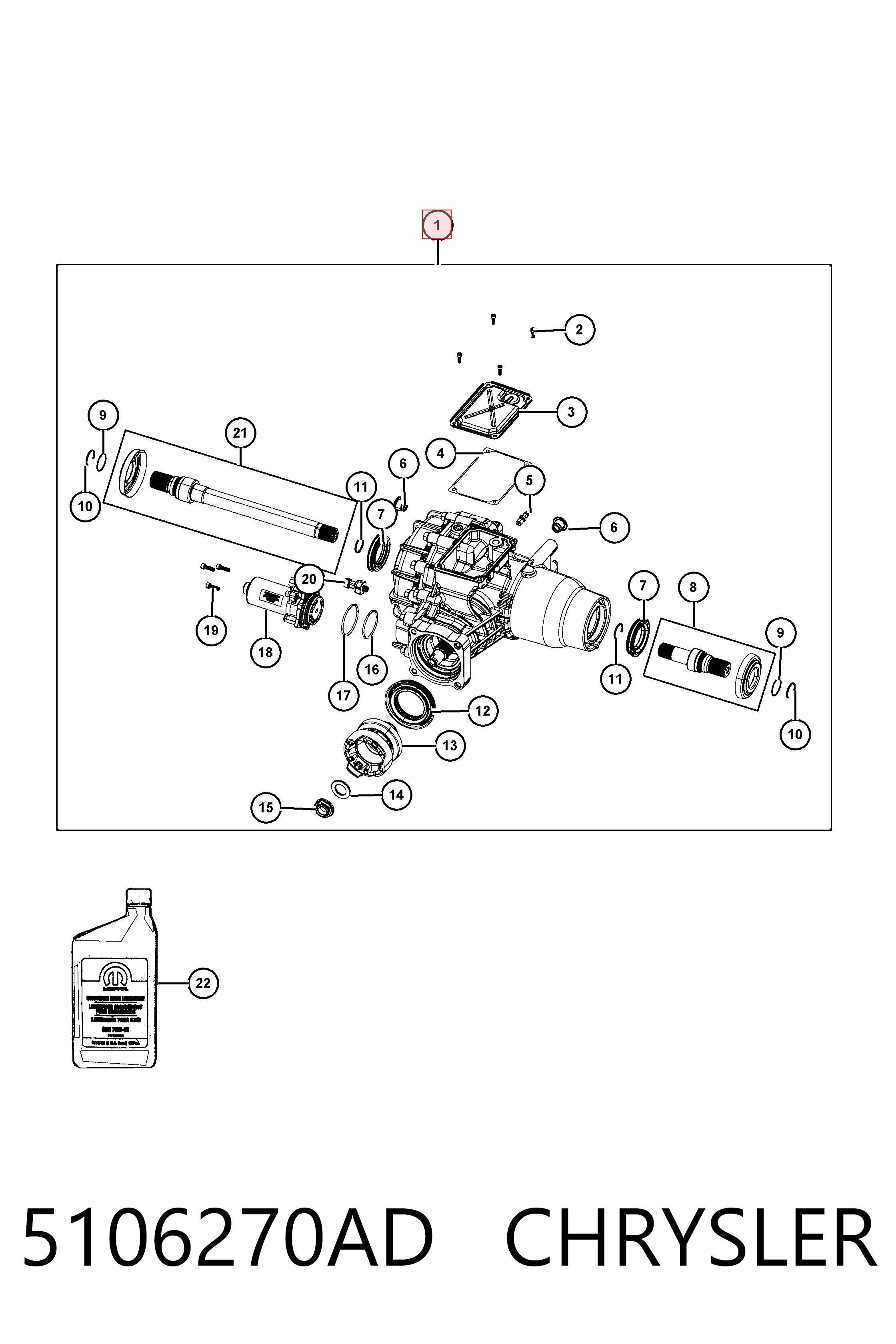 5106270AD Chrysler Задний дифференциал редуктор