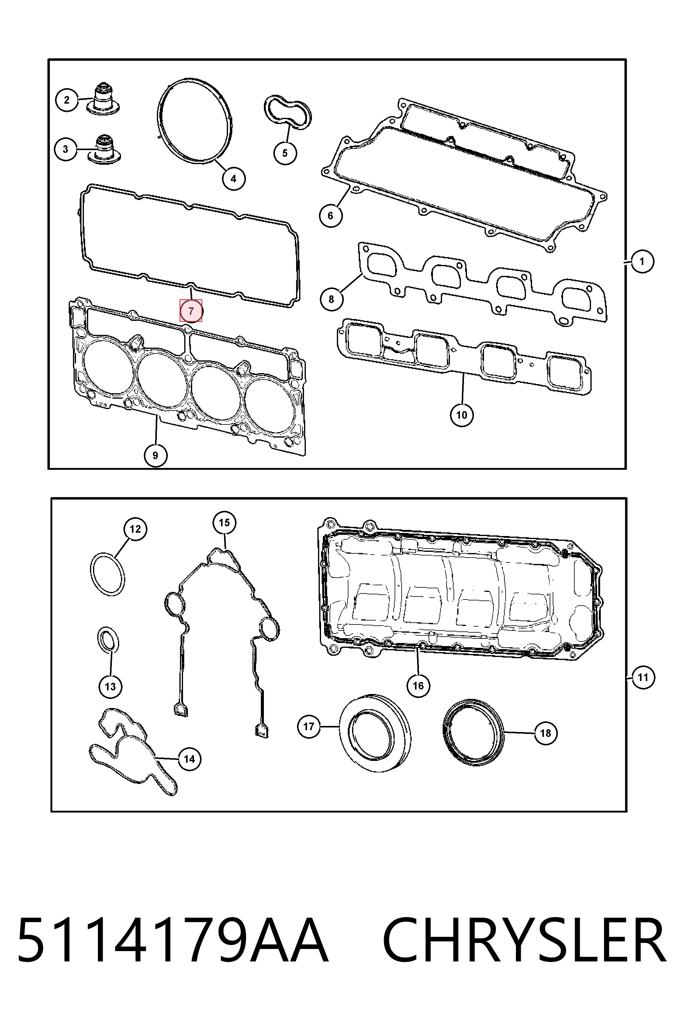 5114179AA Chrysler Прокладка крышки клапана
