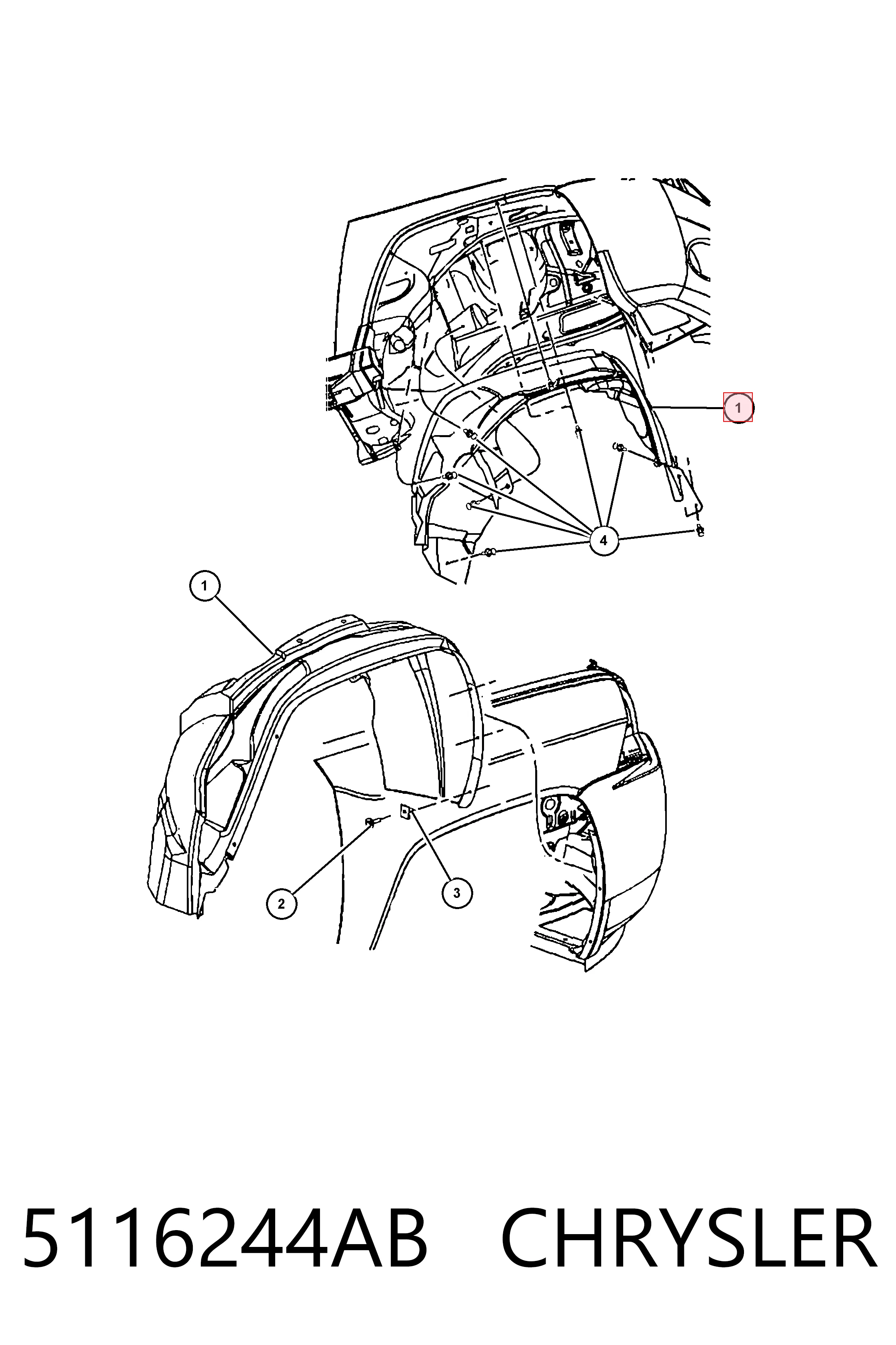 K05116244AD Fiat/Alfa/Lancia Подкрыльник переднего крыла, правый