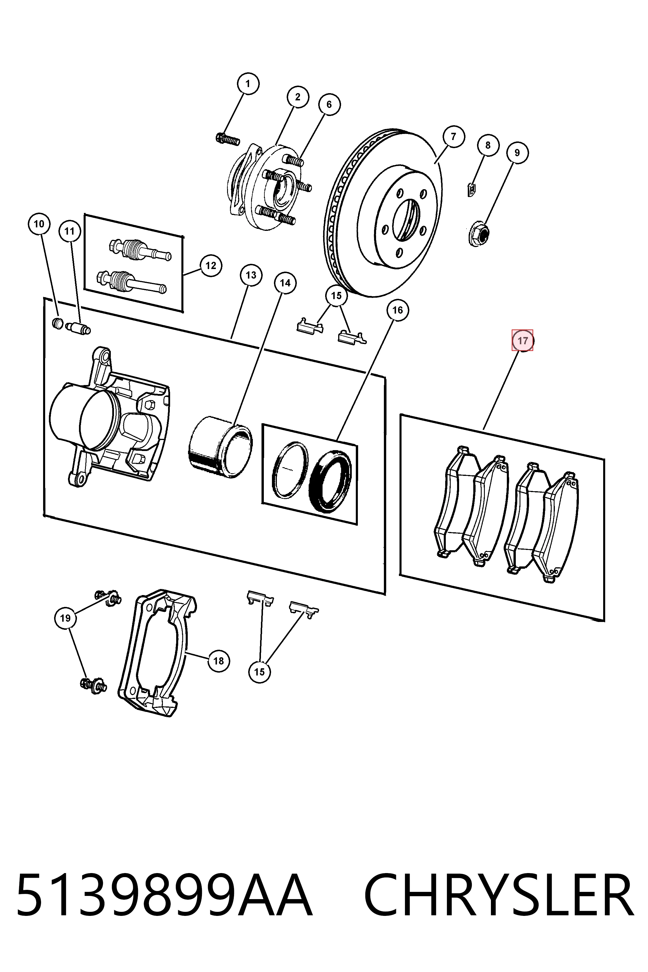 5139899AA Chrysler Колодки передние