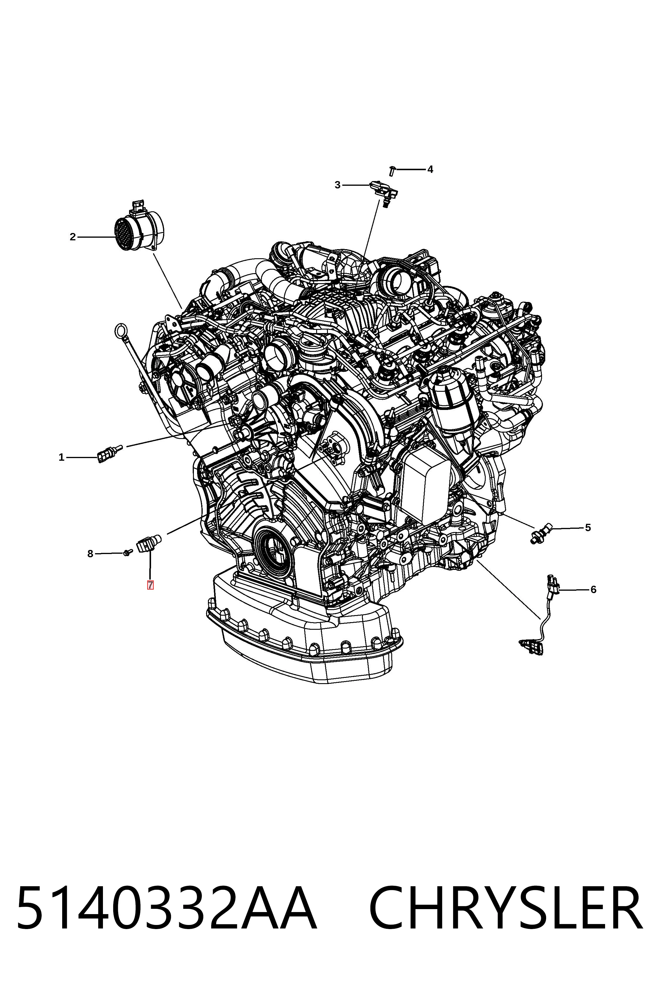 5140332AA Chrysler Датчик распределительного вала