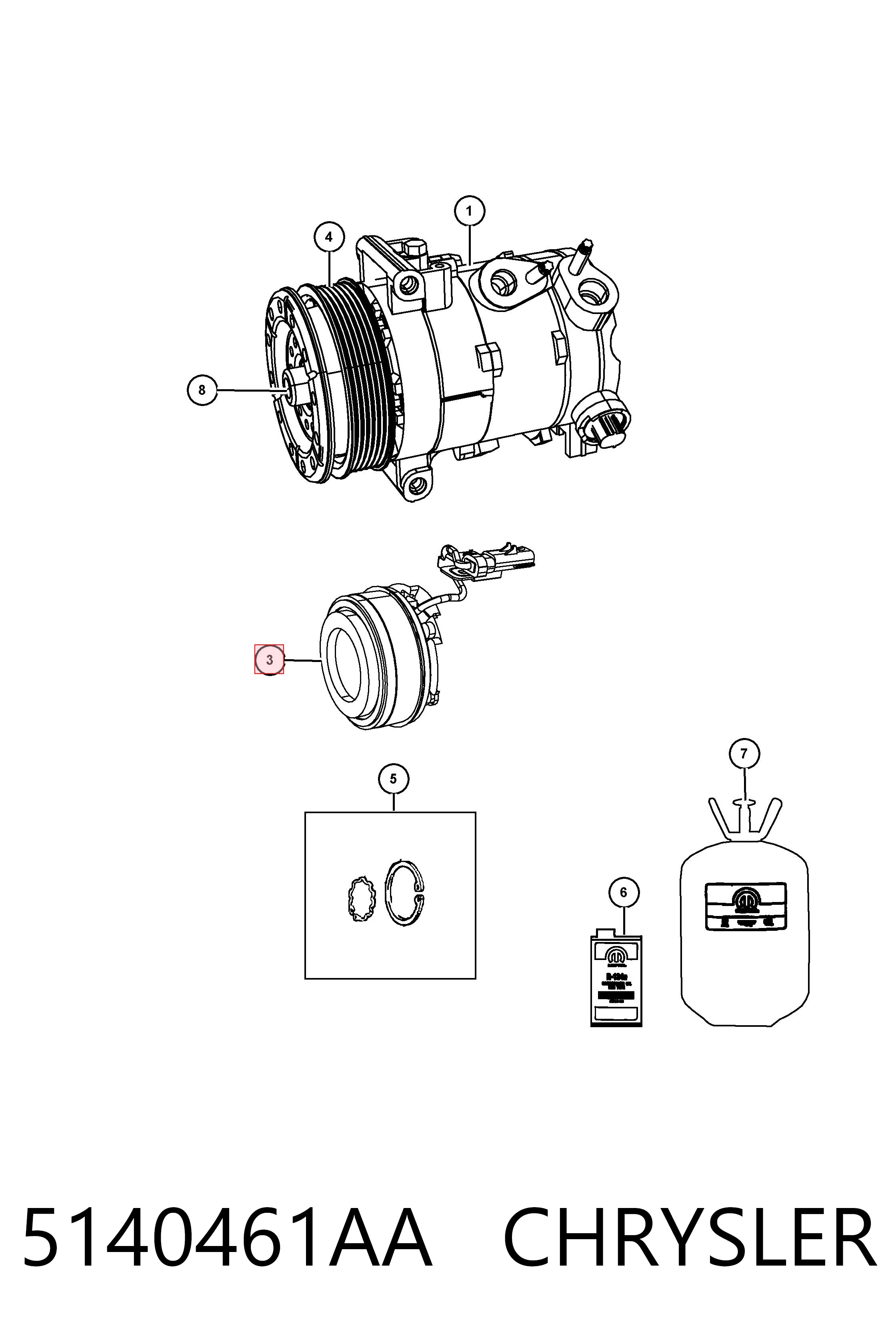 K05140461AA Fiat/Alfa/Lancia Магнитная муфта компрессора кондиционера