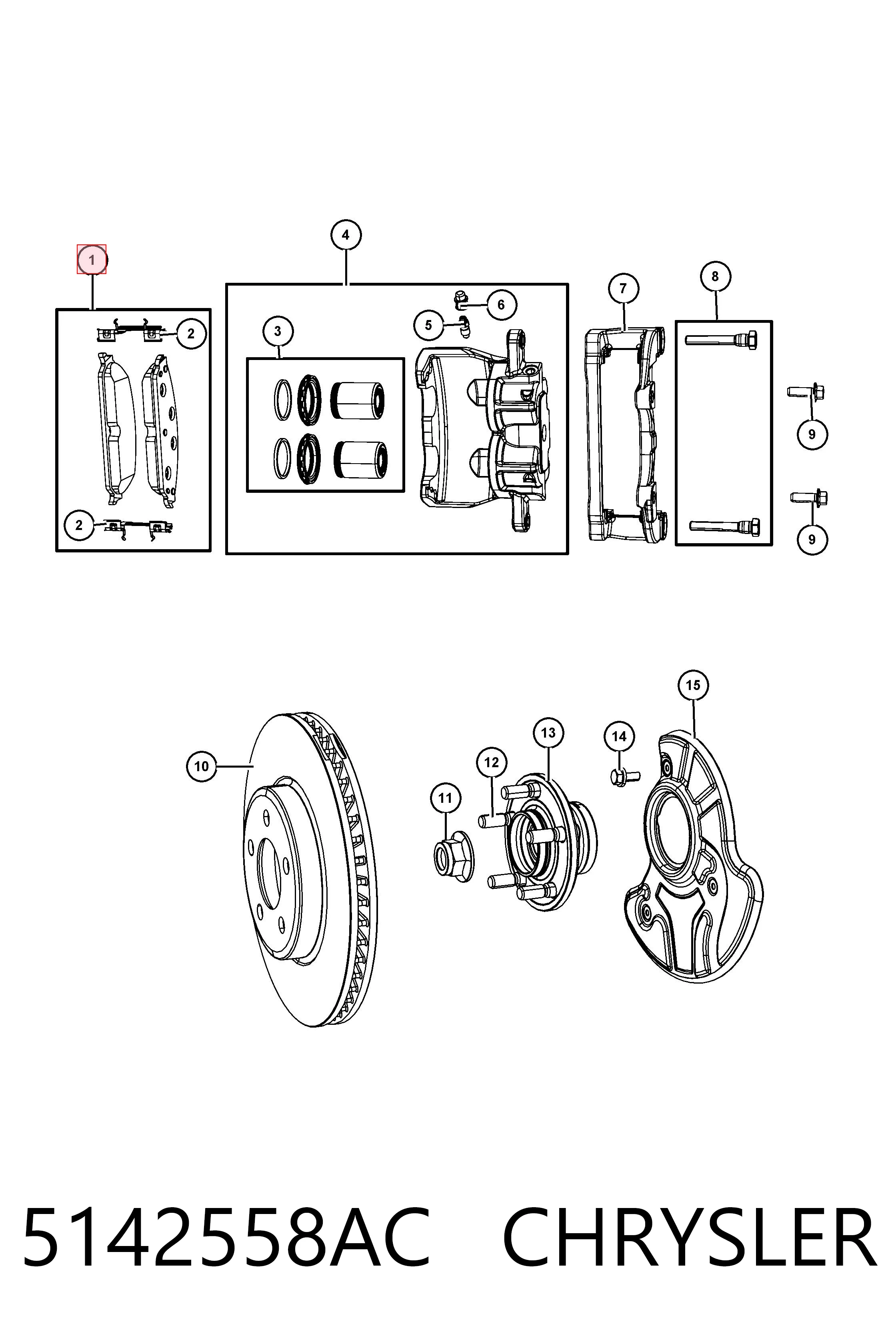 5142558AC Chrysler Колодки передние