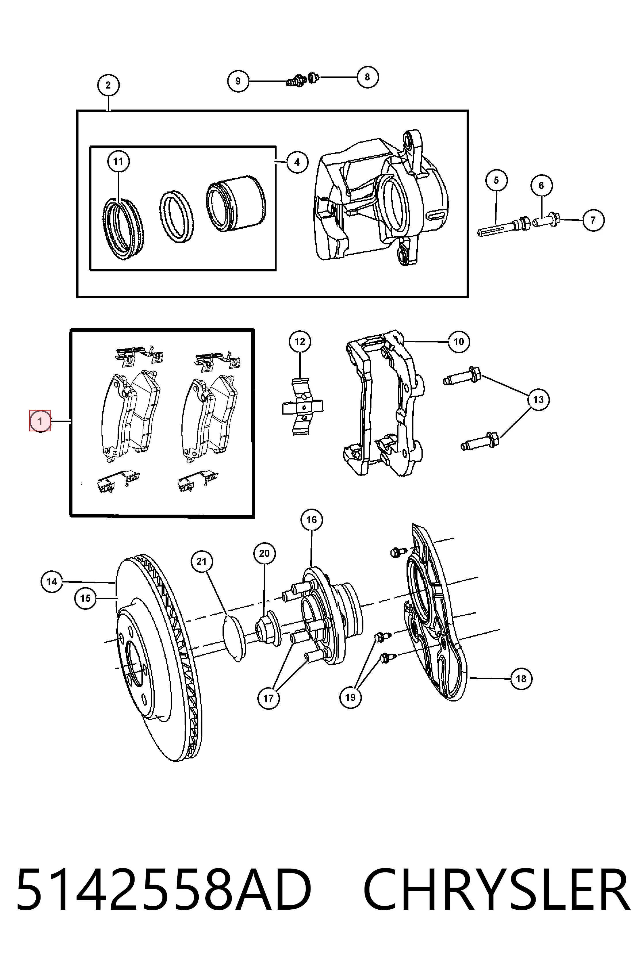 5142558AD Chrysler Колодки передние