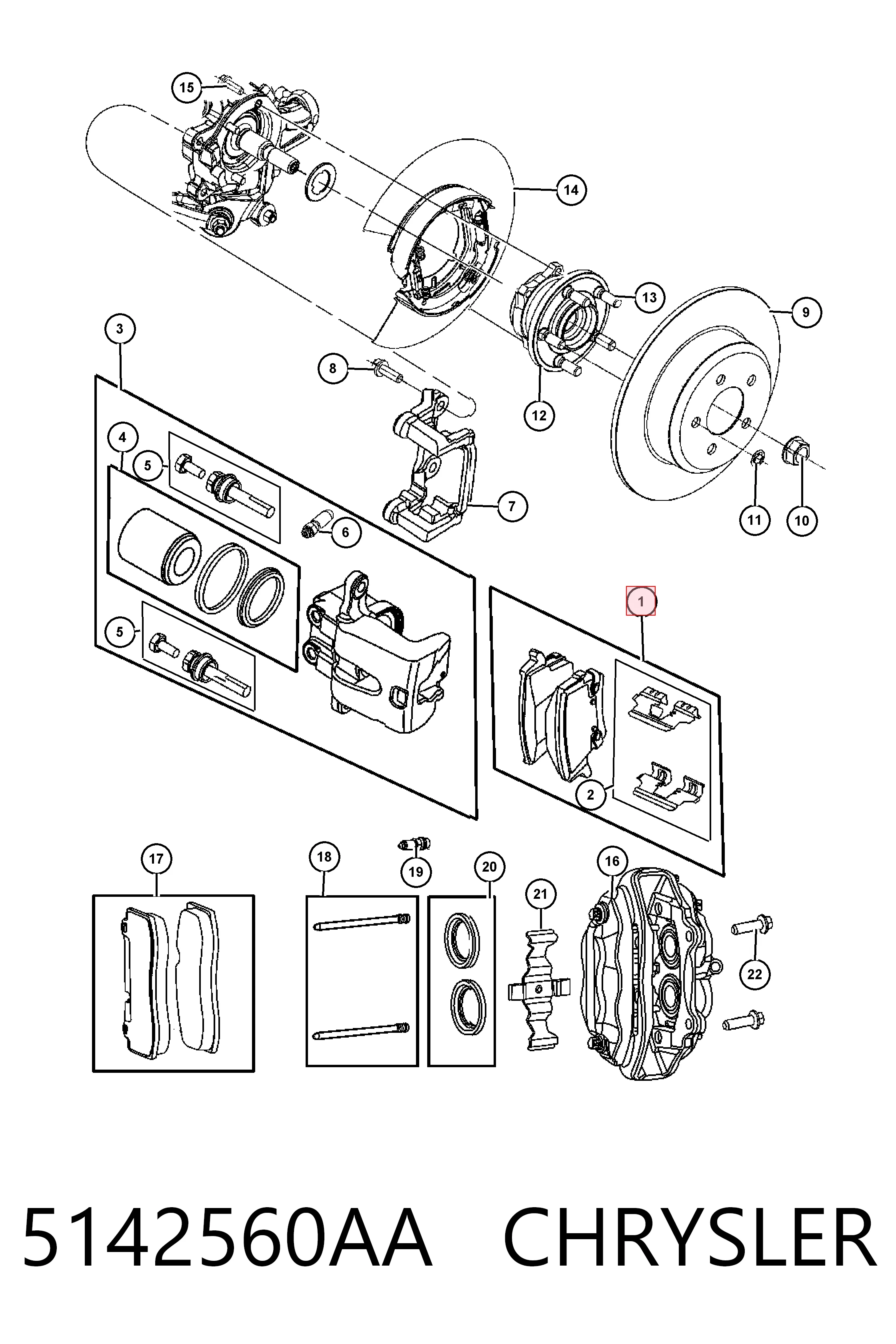 5142560AA Chrysler Колодки тормозные дисковые комплект