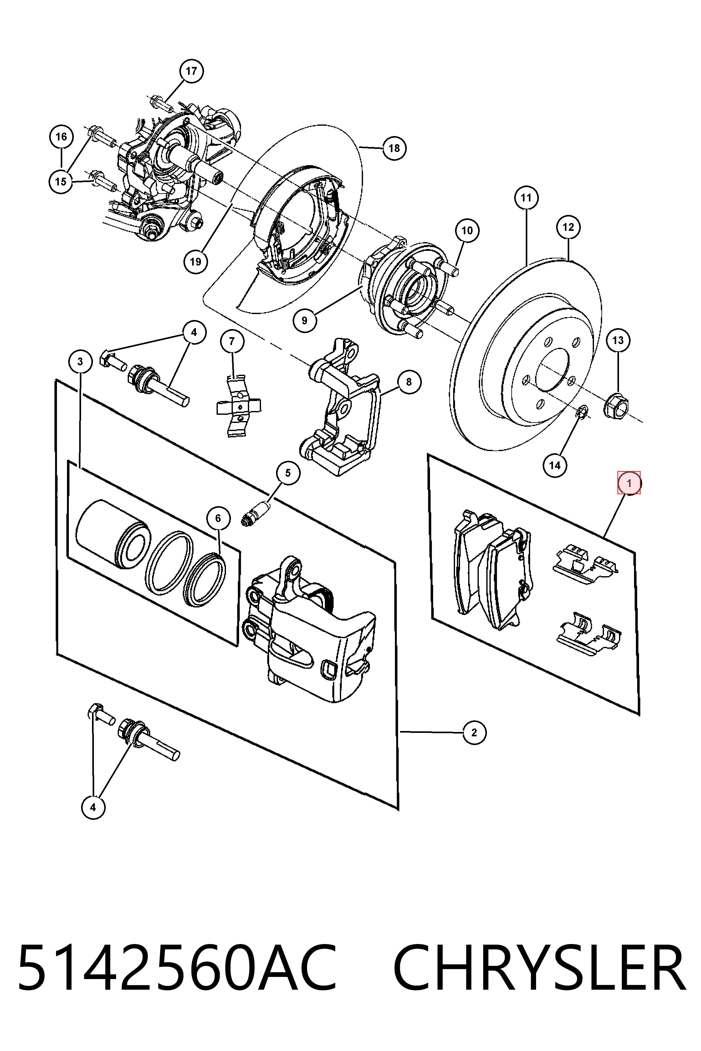 5142560AC Chrysler Колодки тормозные дисковые комплект