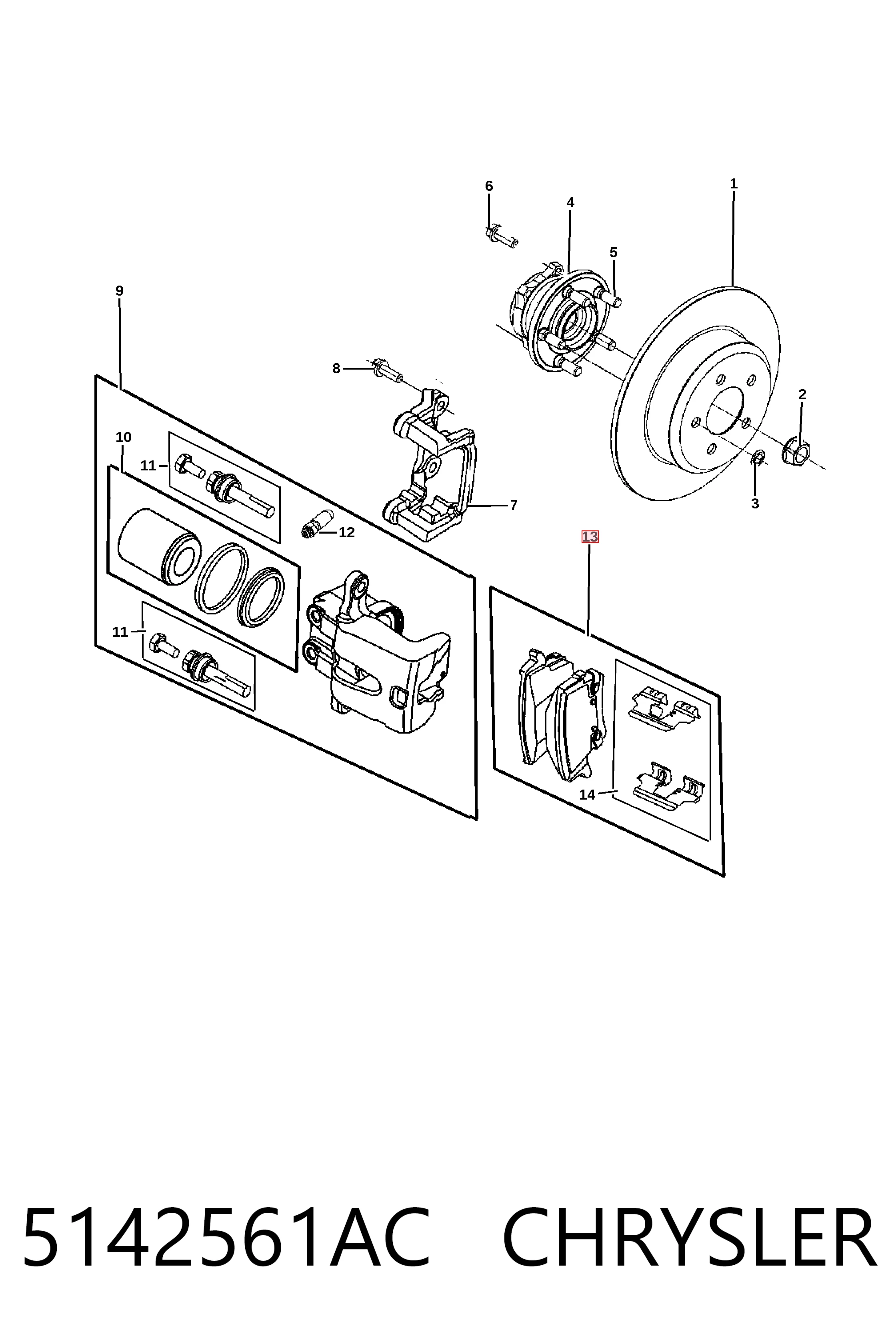 5142561AC Chrysler Колодки тормозные дисковые комплект