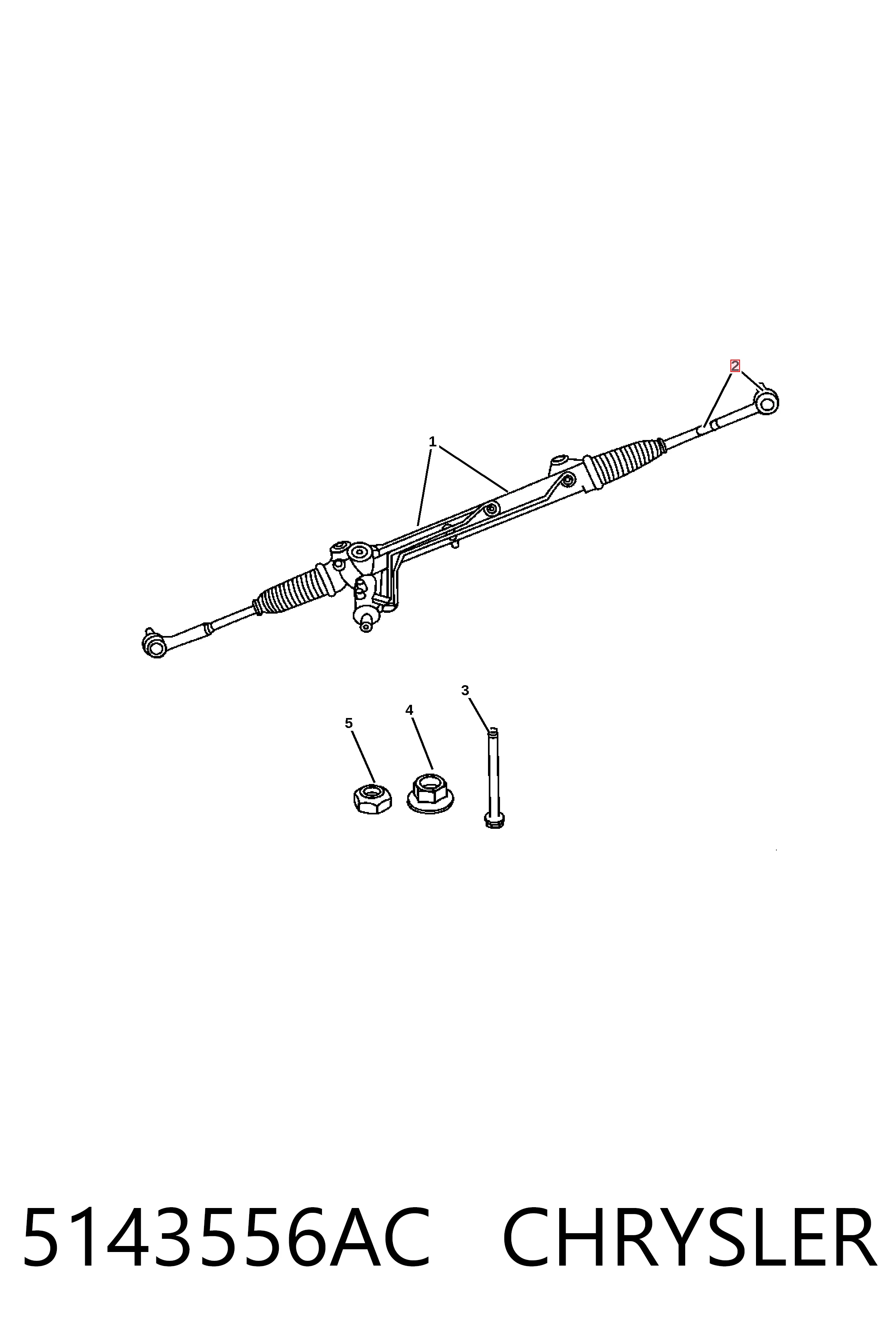 5143556AC Chrysler Наружный наконечник рулевой тяги