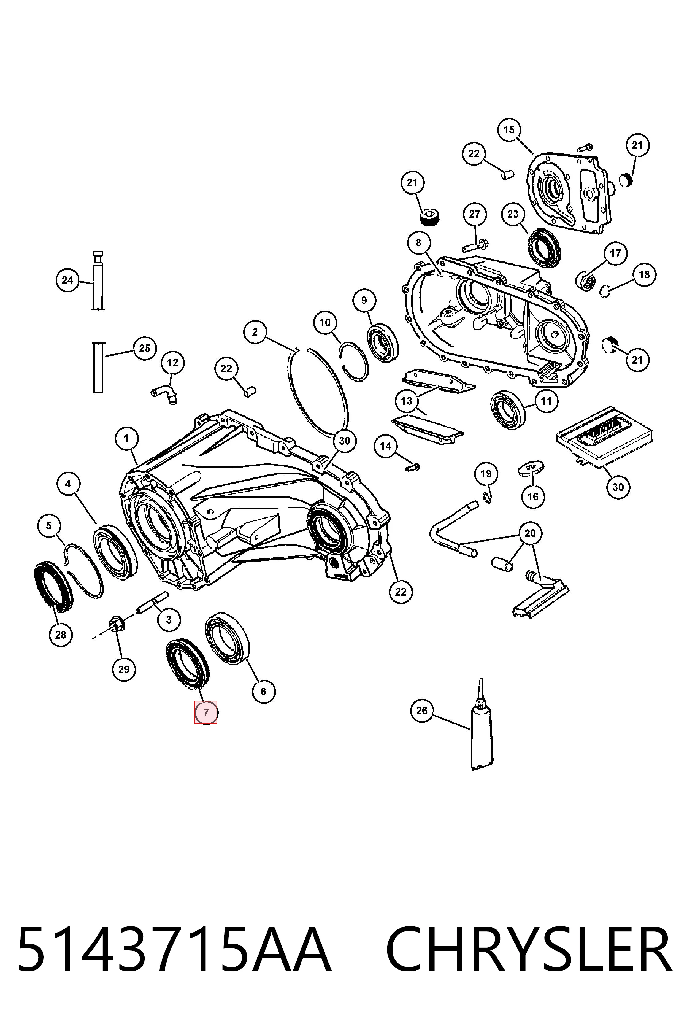 5143715AA Chrysler Сальник раздаточной коробки, передний, выходной