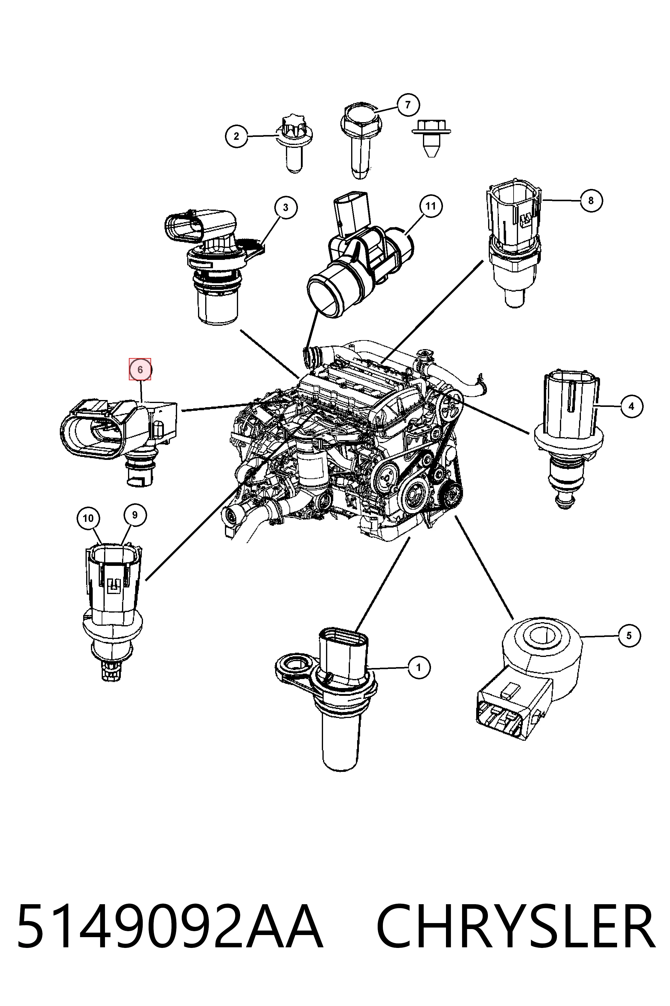 5149092AA Chrysler Датчик давления воздуха