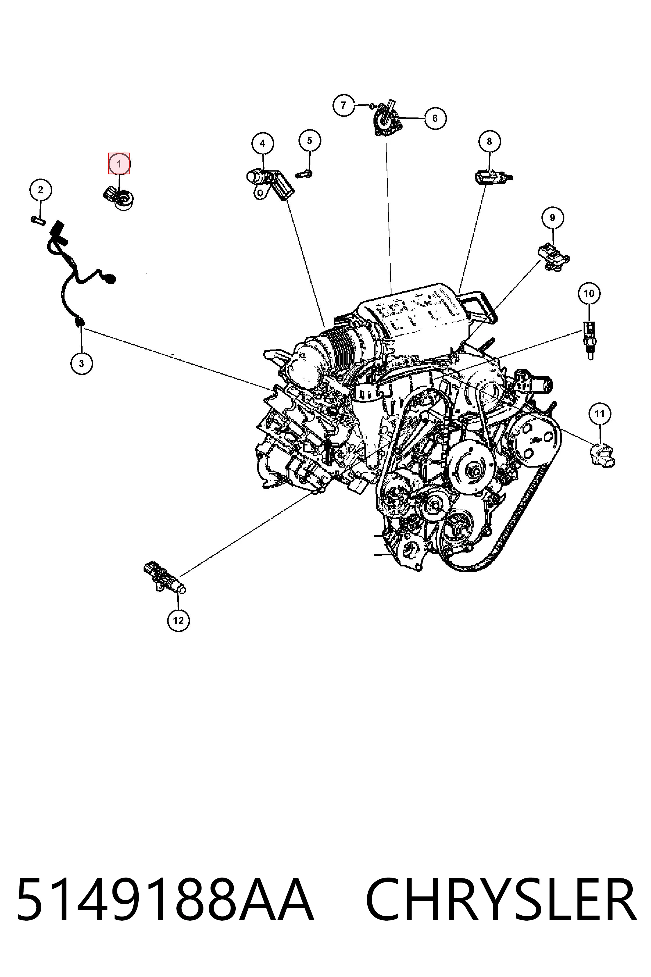 5149188AA Chrysler Датчик самовоспламенения
