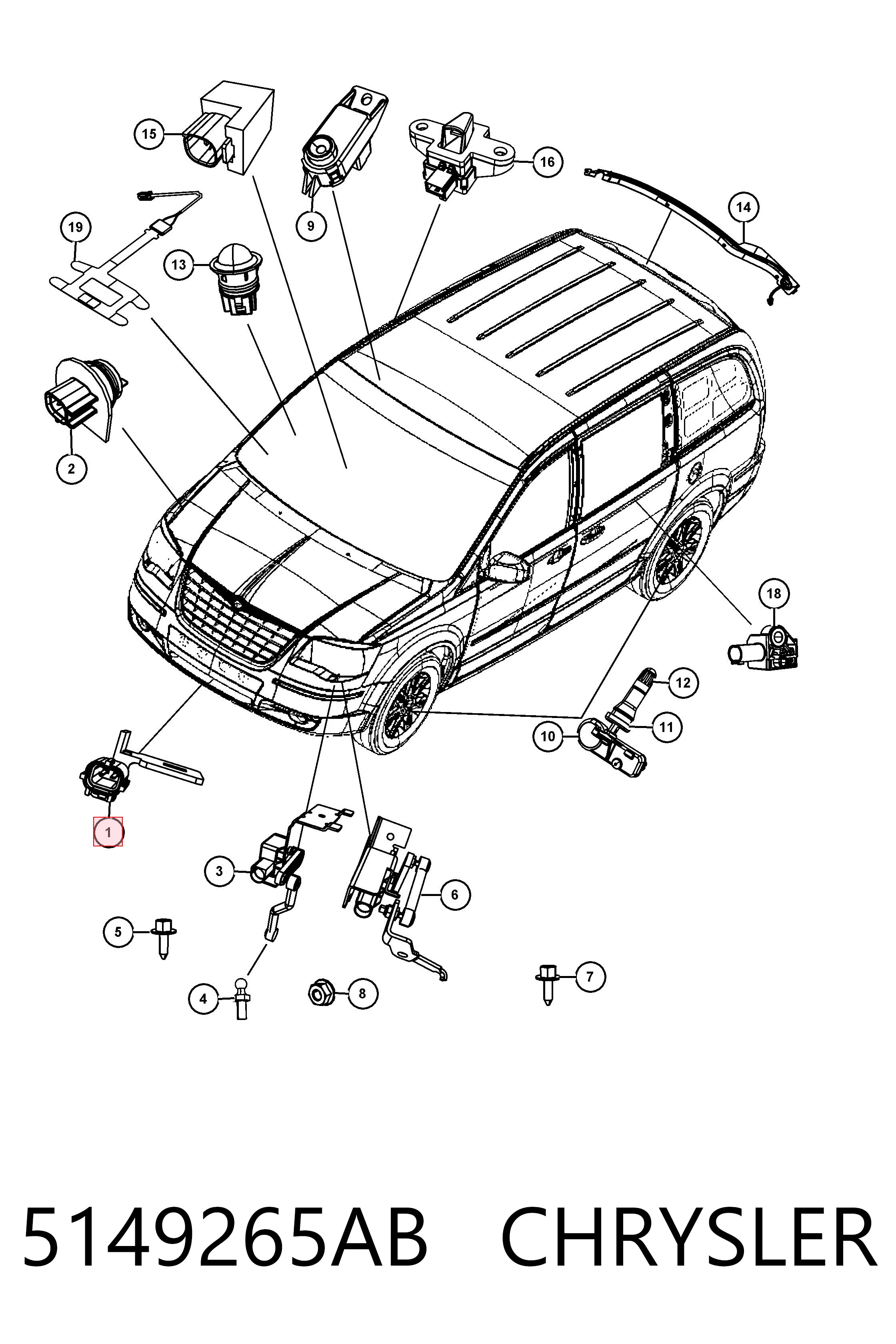 5149265AB Chrysler Датчик температуры окружающей среды