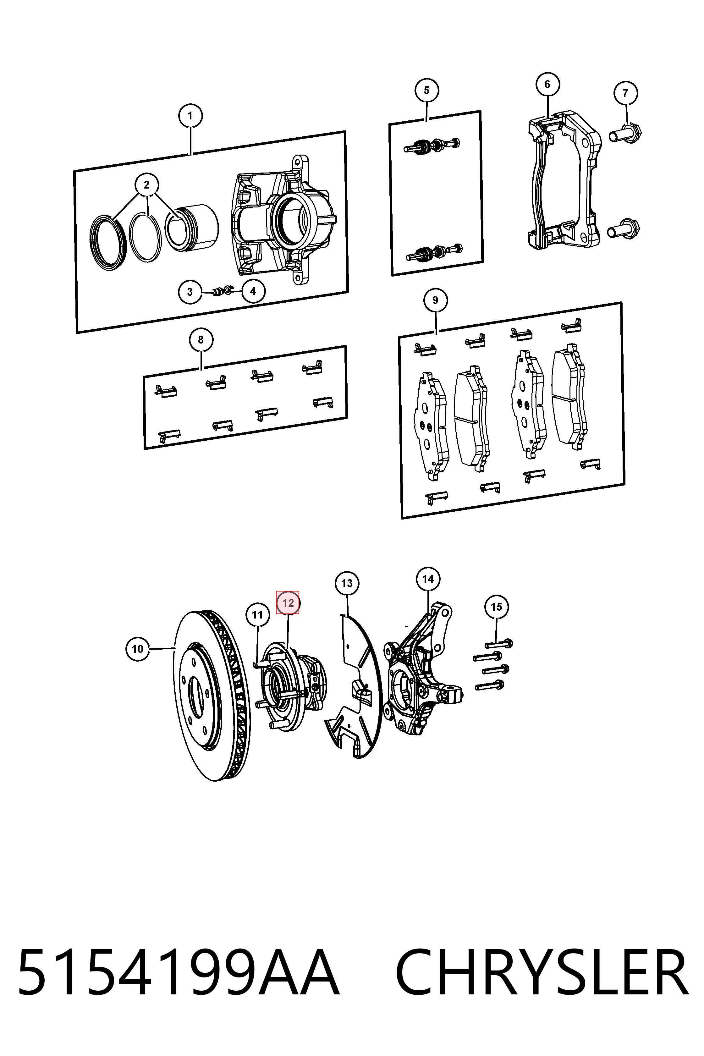 5154199AA Chrysler Ступица колеса передняя