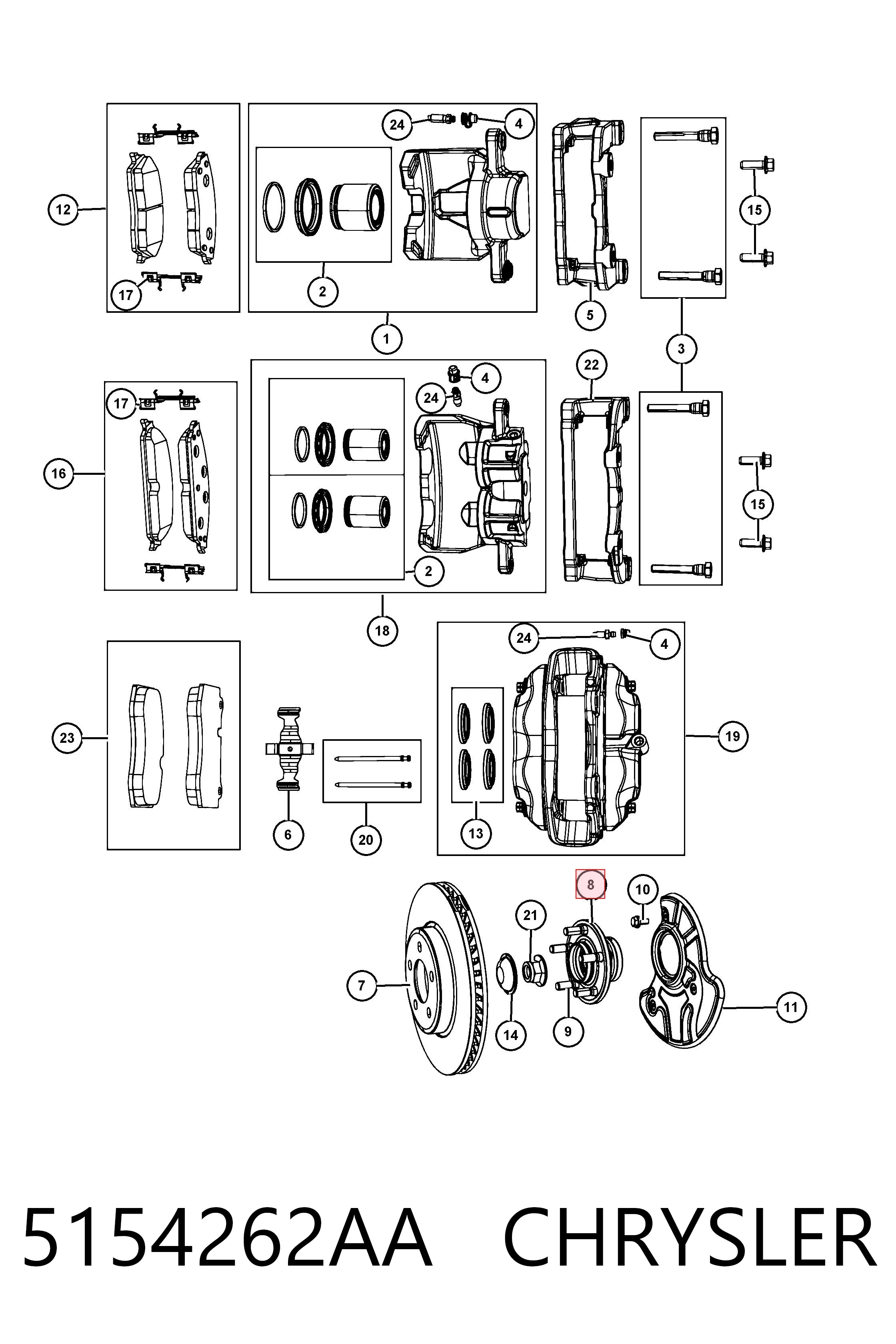 5154262AA Chrysler Ступица колеса передняя