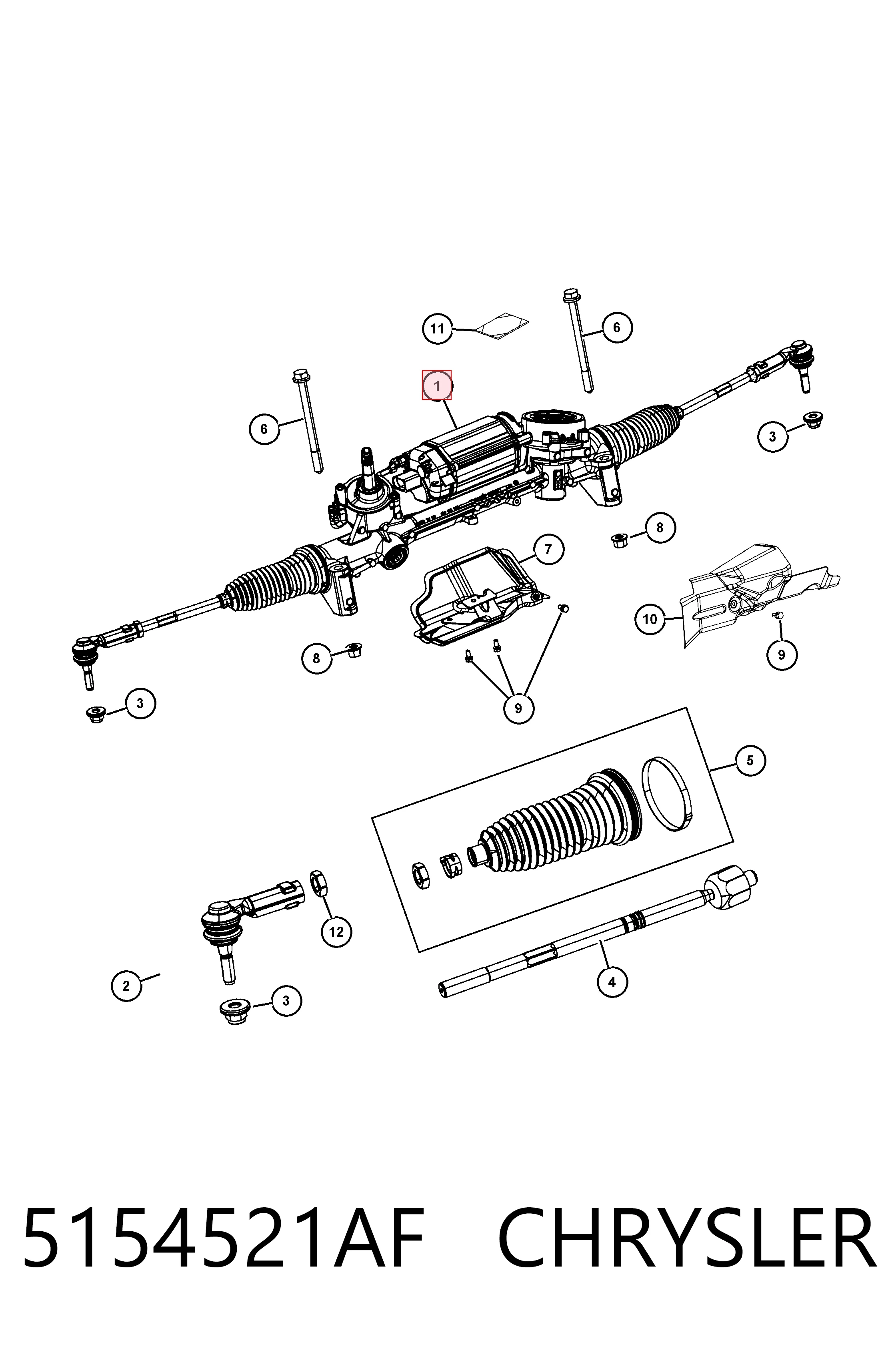 Рулевая рейка K68369260AA Fiat/Alfa/Lancia