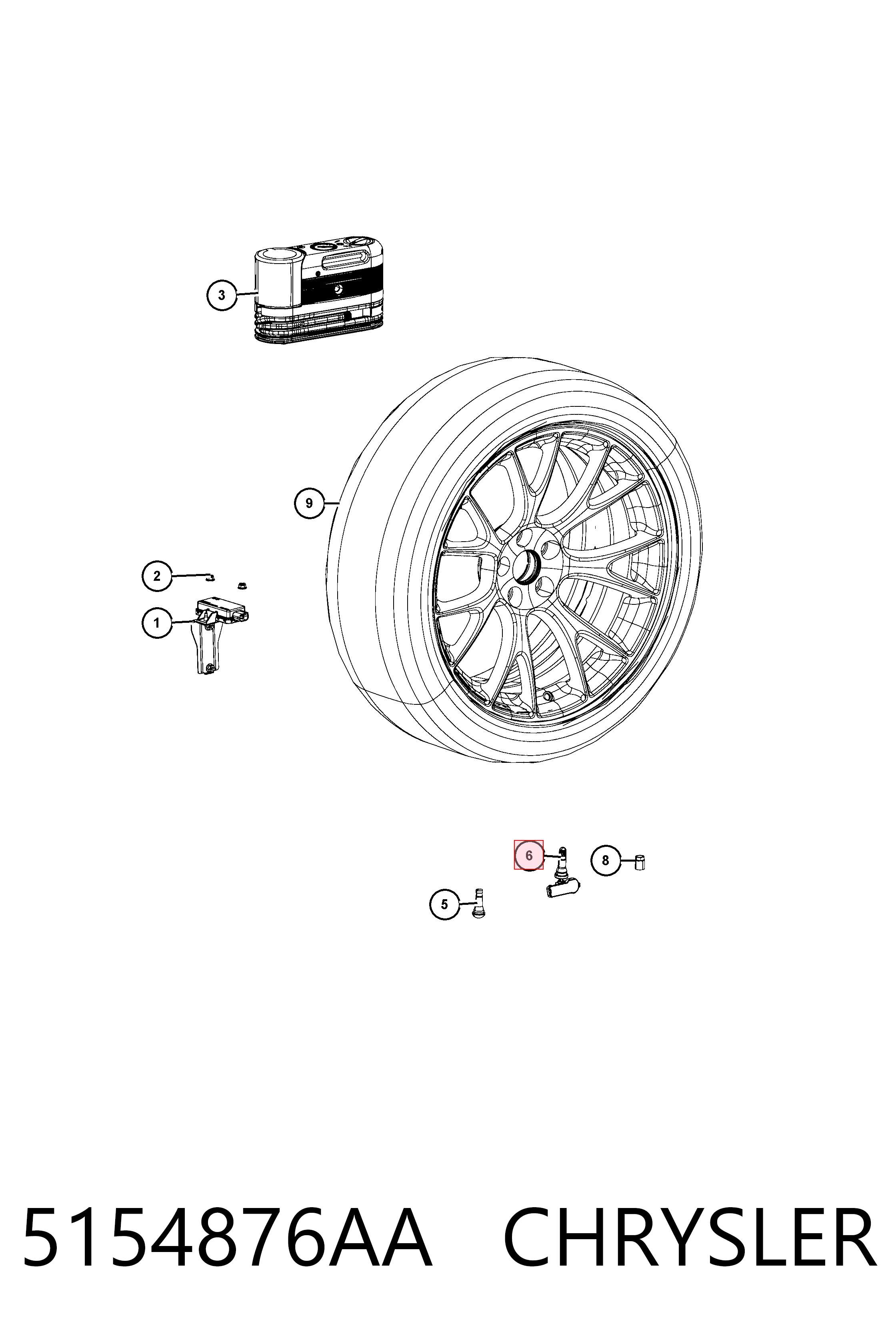5154876AA Chrysler Манометр воздушный