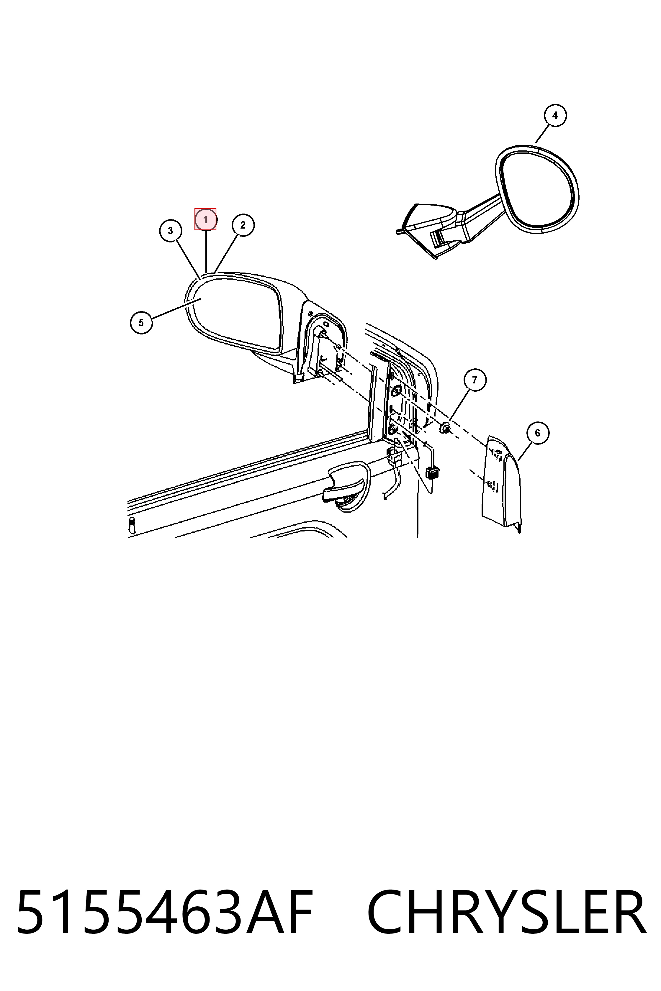 Зеркало левое Fiat/Alfa/Lancia K05155463AK