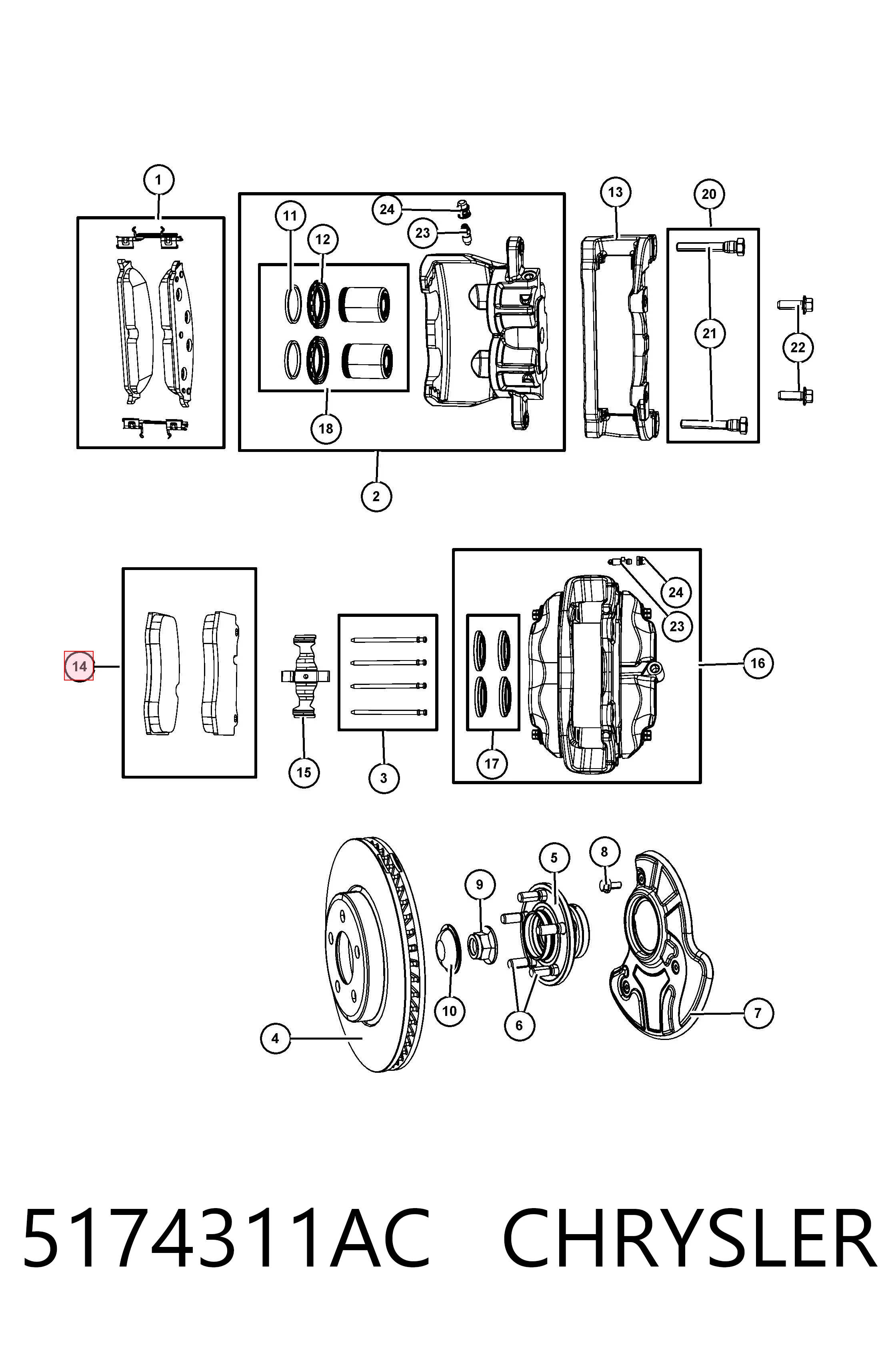 5174311AC Chrysler Колодки передние