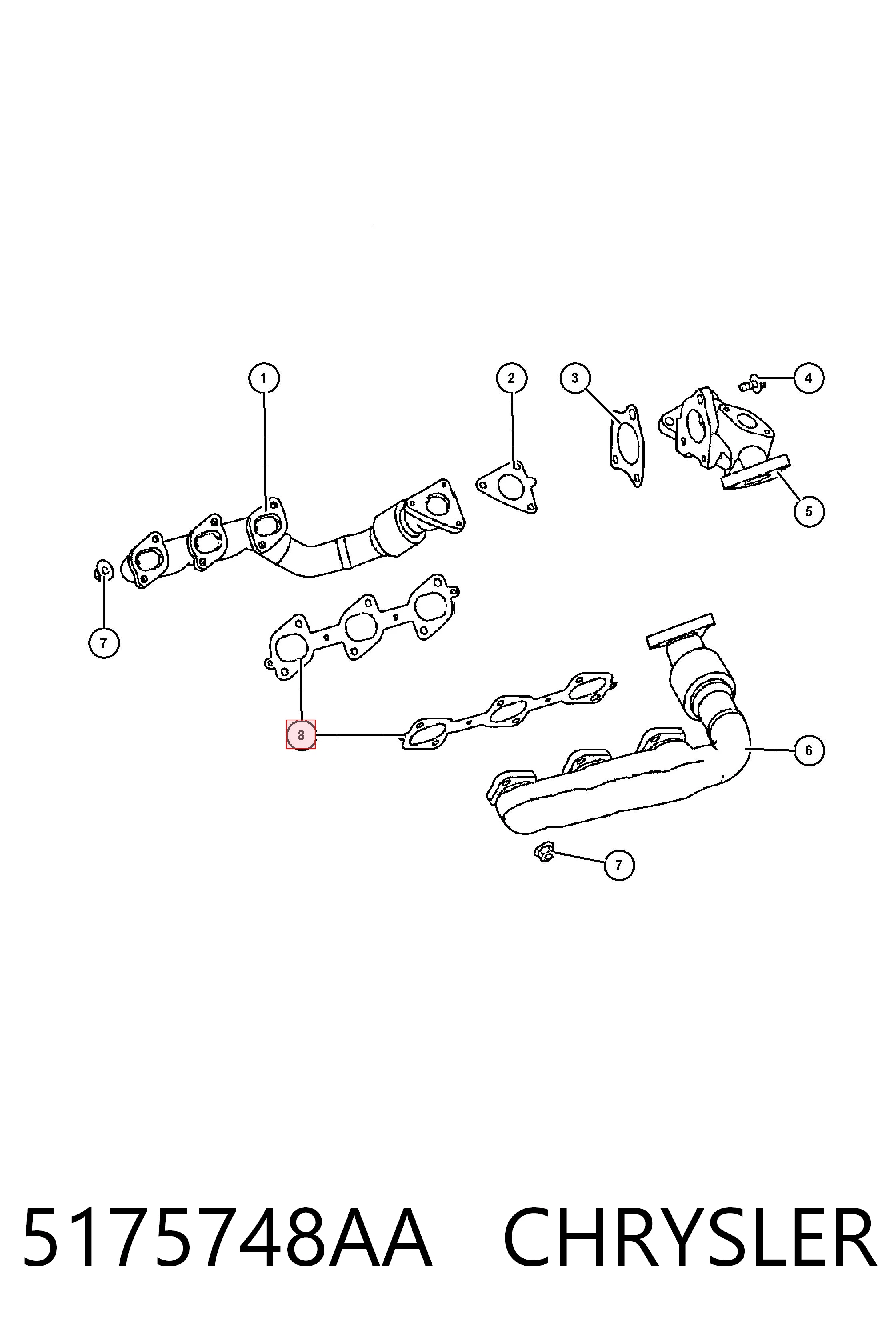 K05175748AA Fiat/Alfa/Lancia Прокладка коллектора выпуск