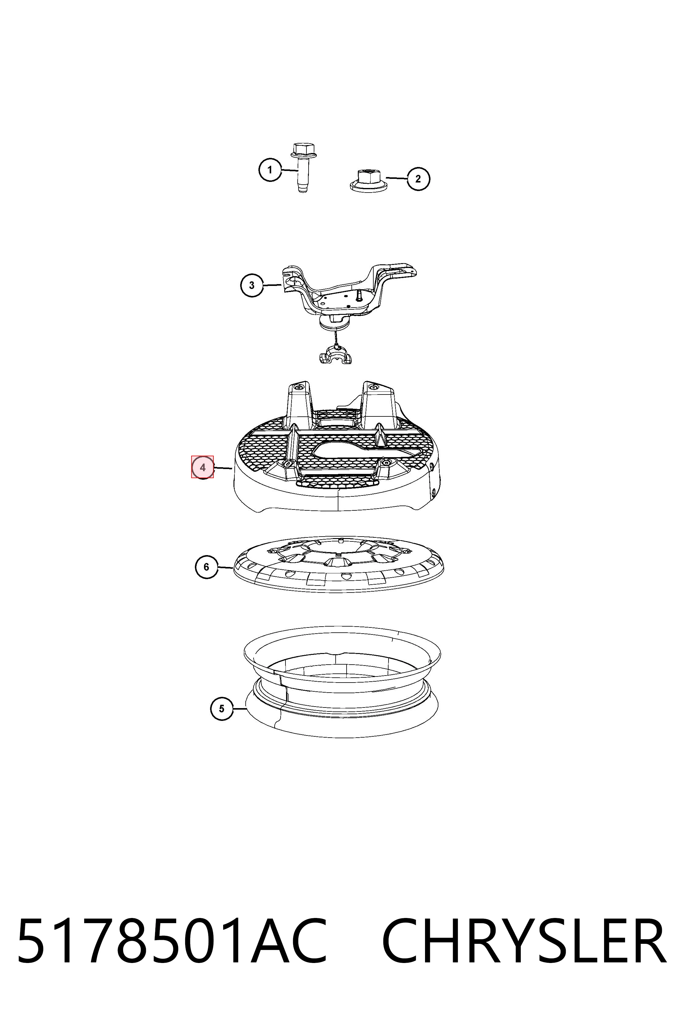 5178501AC Chrysler Чехол запасного колеса