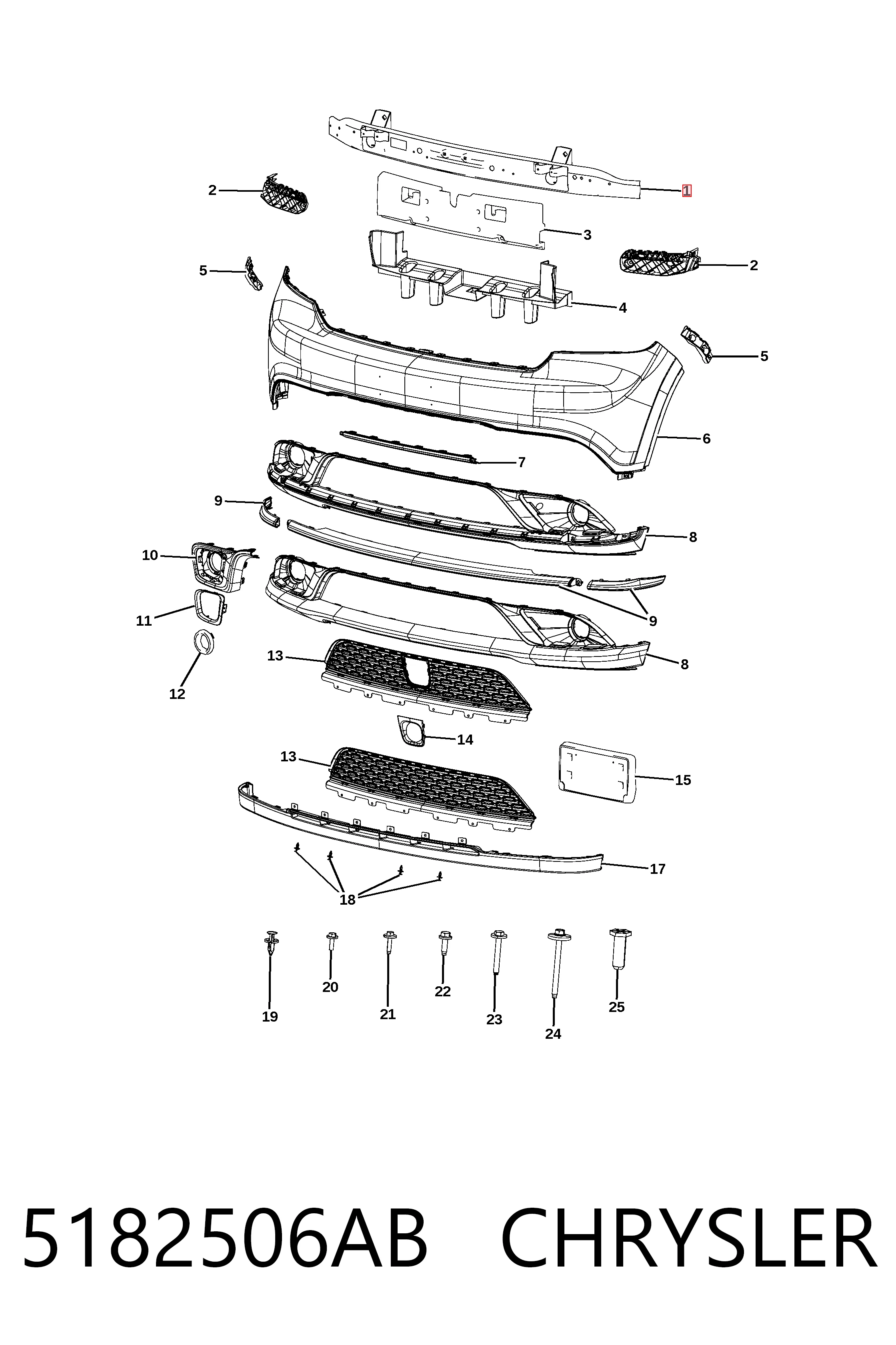 PCR44029B KLARKSONAS Балка бампера переднего