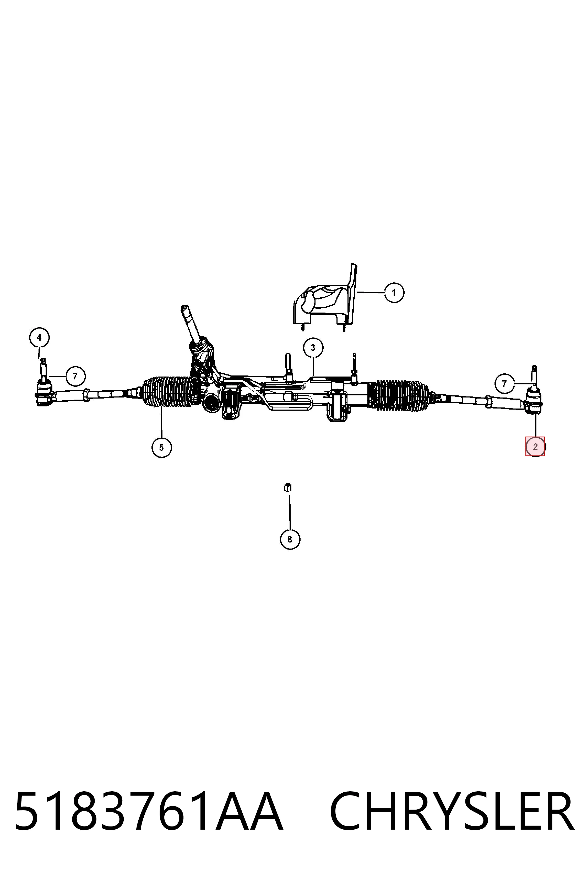 5183761AA Chrysler Наружный наконечник рулевой тяги