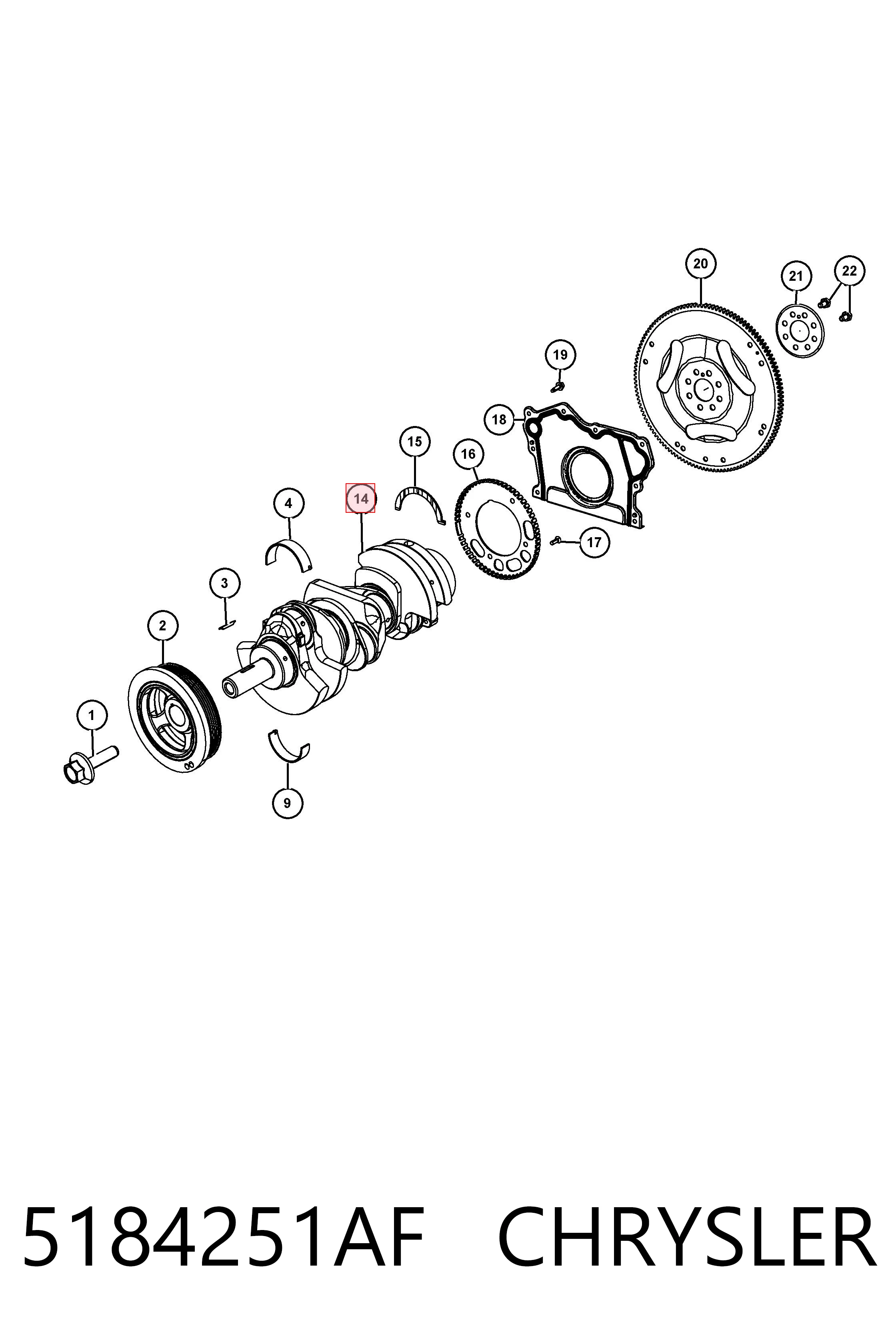 5184251AF Chrysler Коленвал двигателя