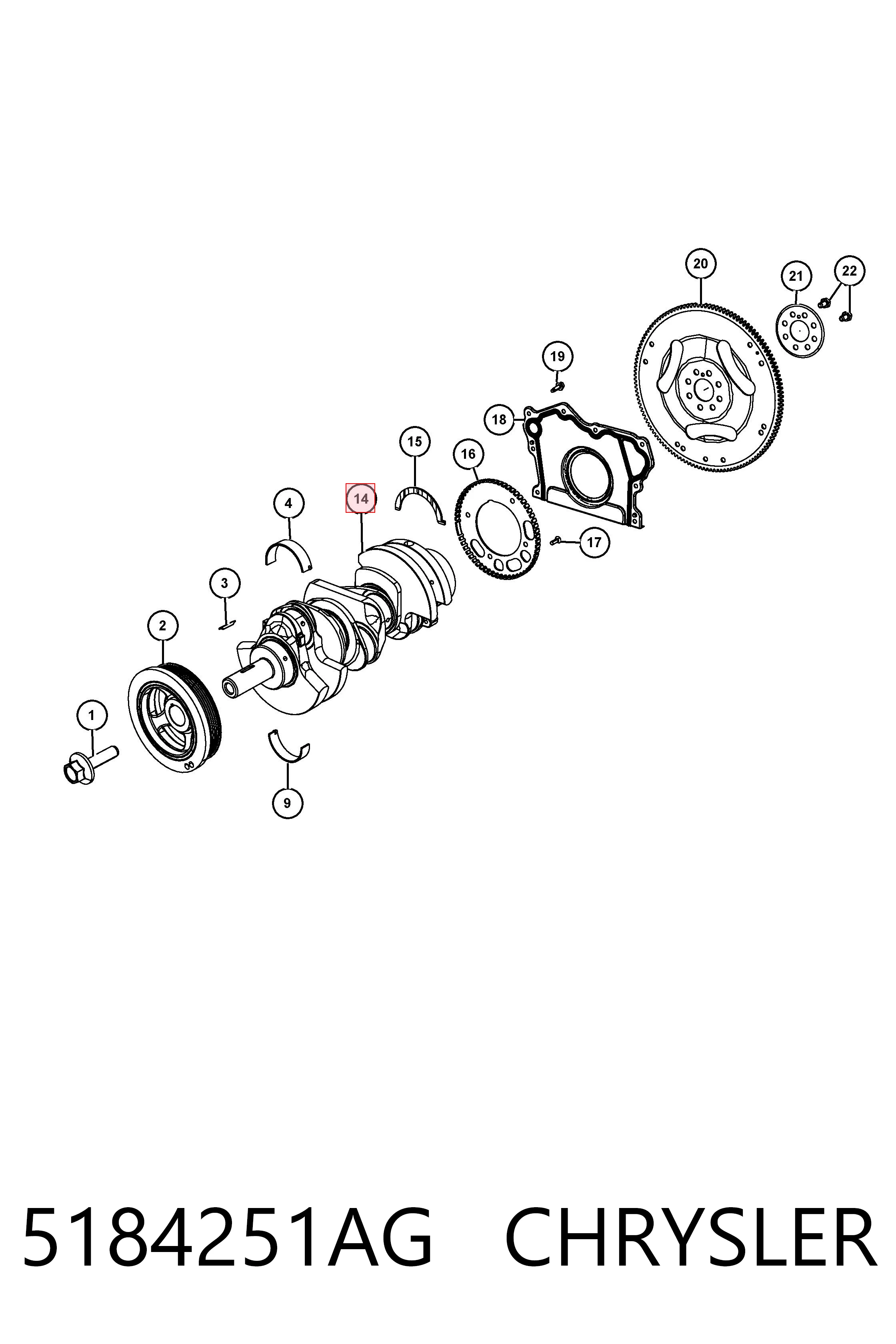5184251AG Chrysler Коленвал двигателя