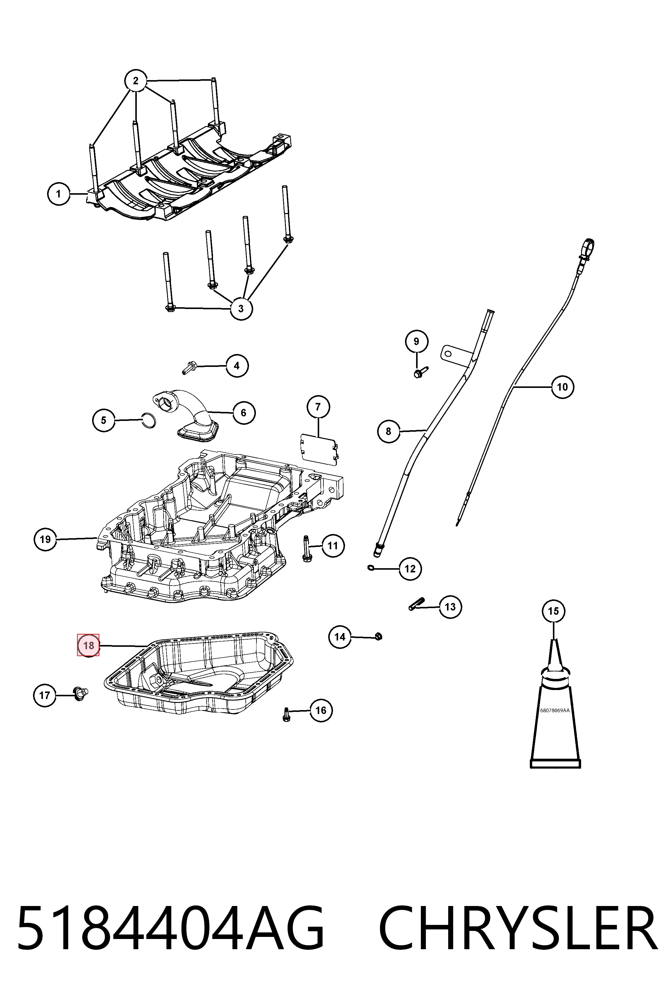 Поддон масляный картера двигателя, нижняя часть K05184404AF Fiat/Alfa/Lancia