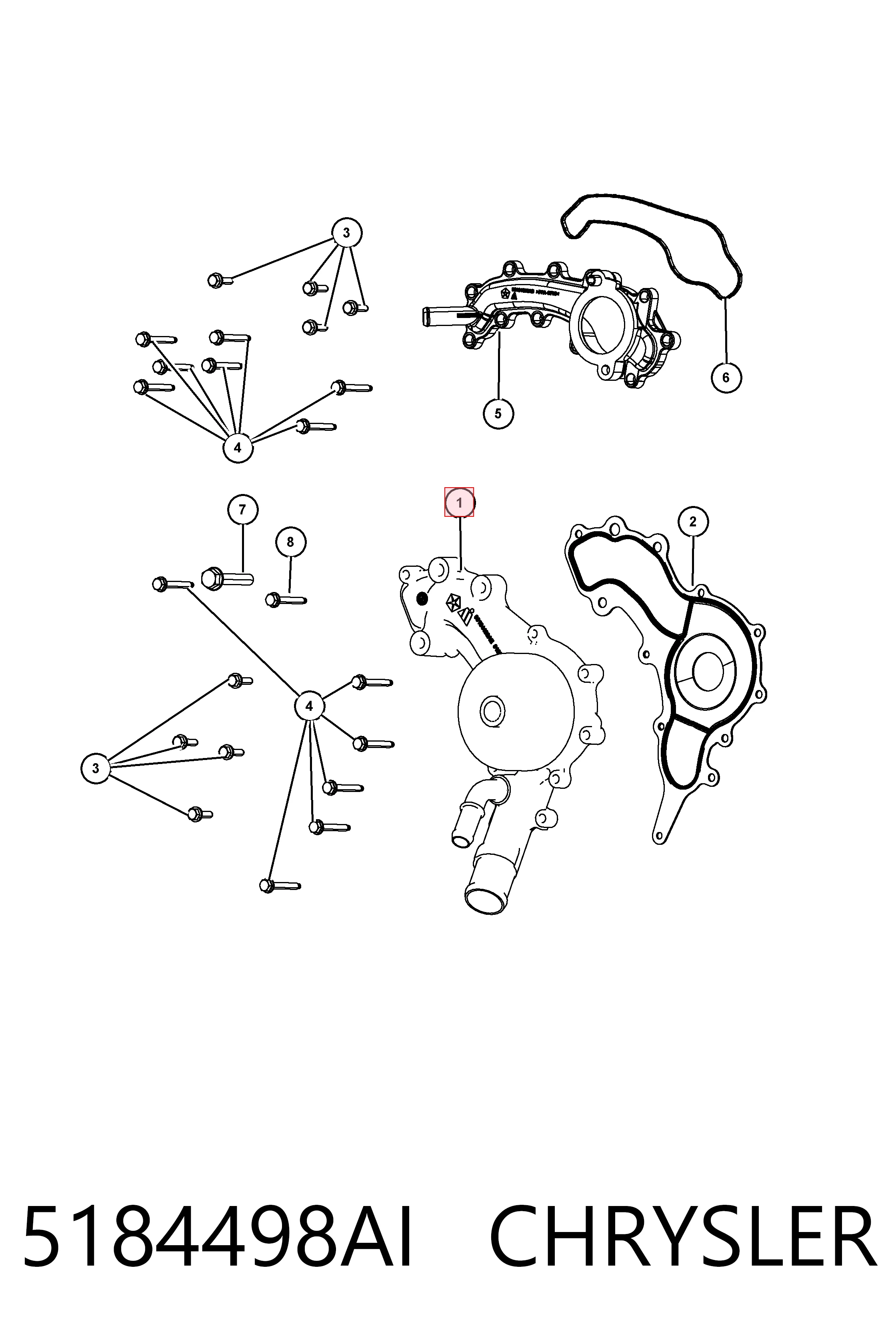 5184498AI Chrysler Насос водяной