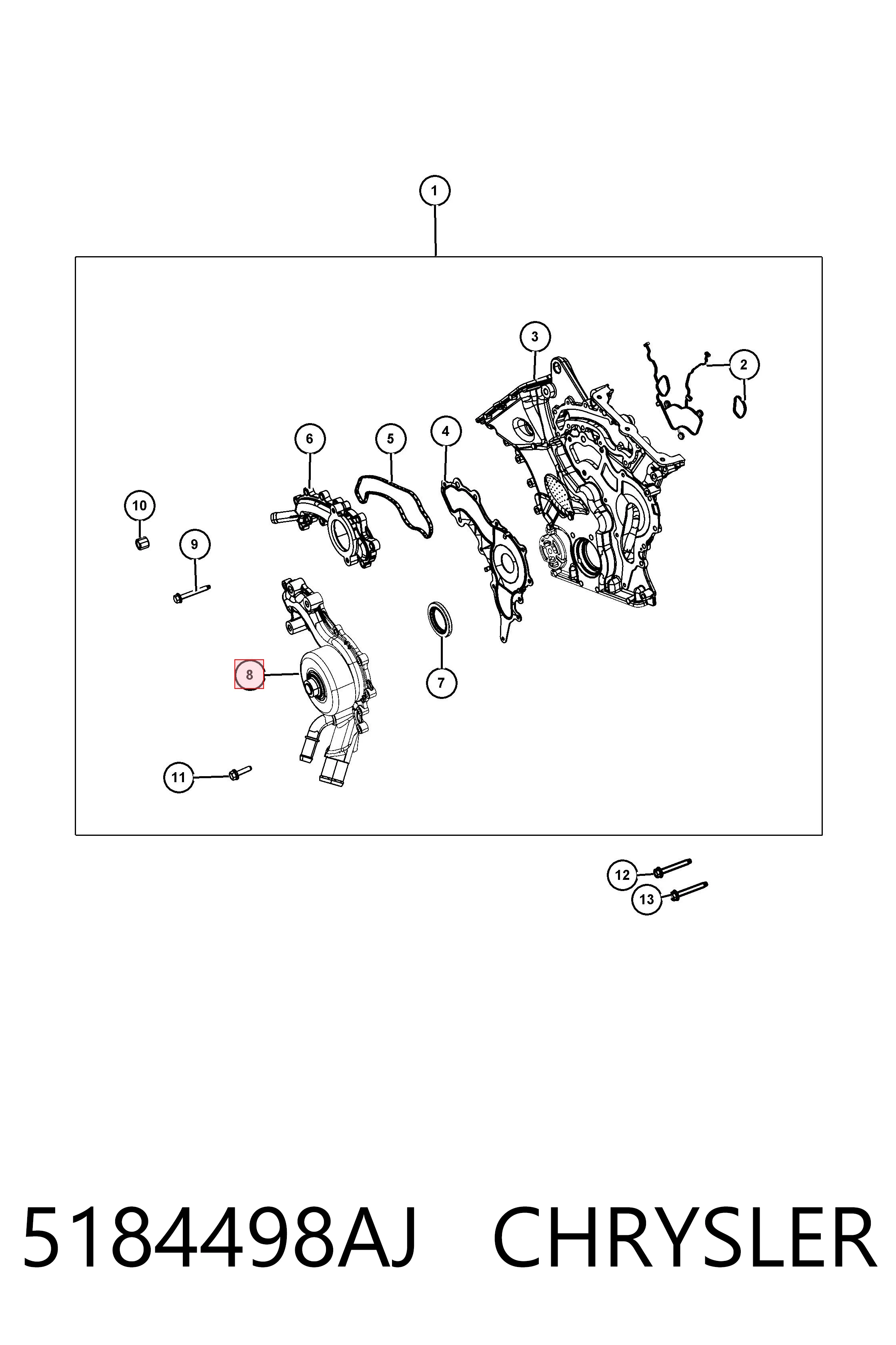 5184498AJ Chrysler Насос водяной